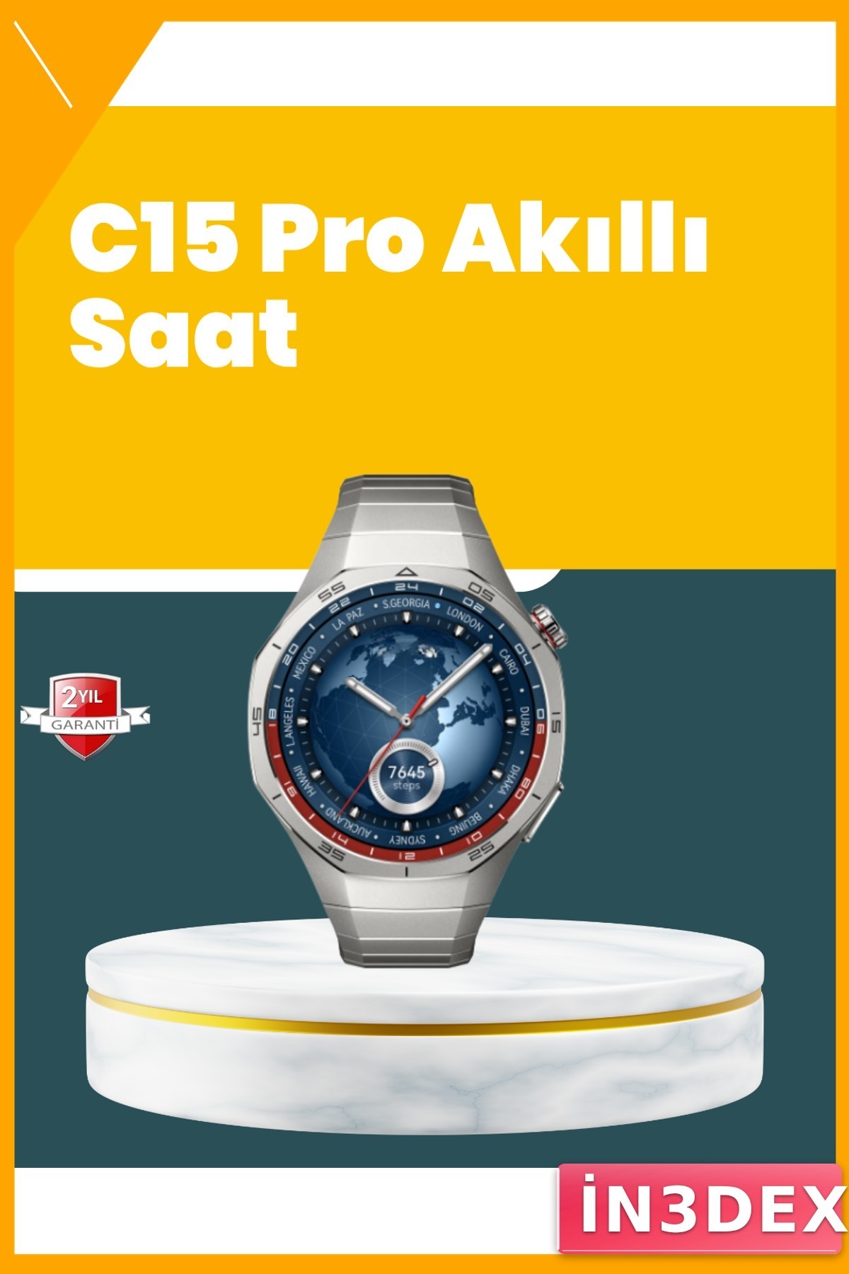 Nabız Ölçerli Akıllı Saat Adım Sayar Uyku Takibi 1.43 inç