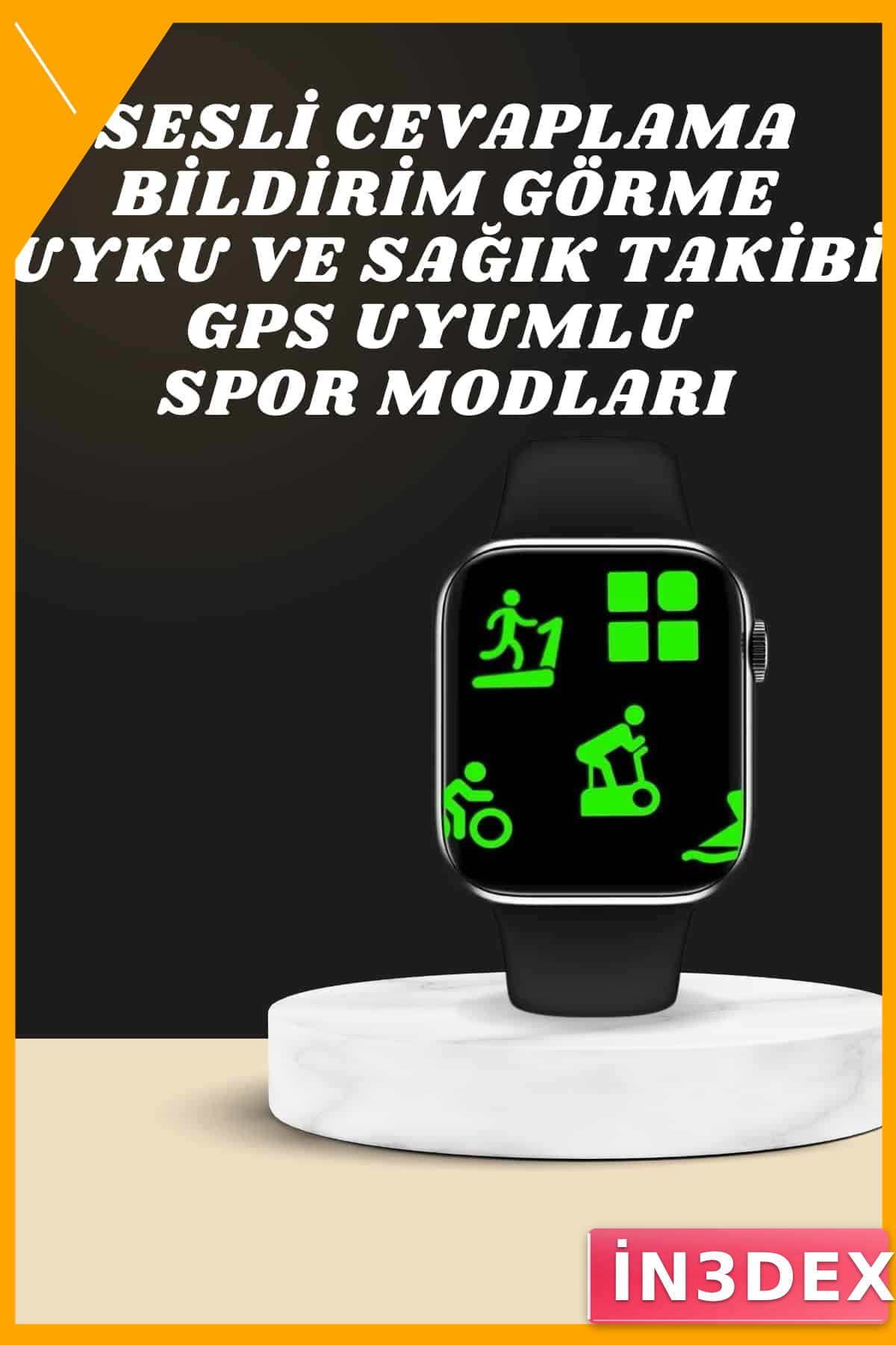 Kablosuz Şarjlı Akıllı Saat Yüksek Çözünürlüklü Müzik ve Sesli Yanıt