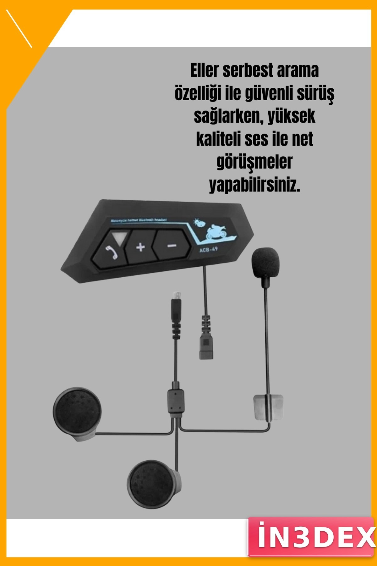 Motosiklet Kask Bluetooth Kulaklık 5.0 Eller Serbest İnterkom