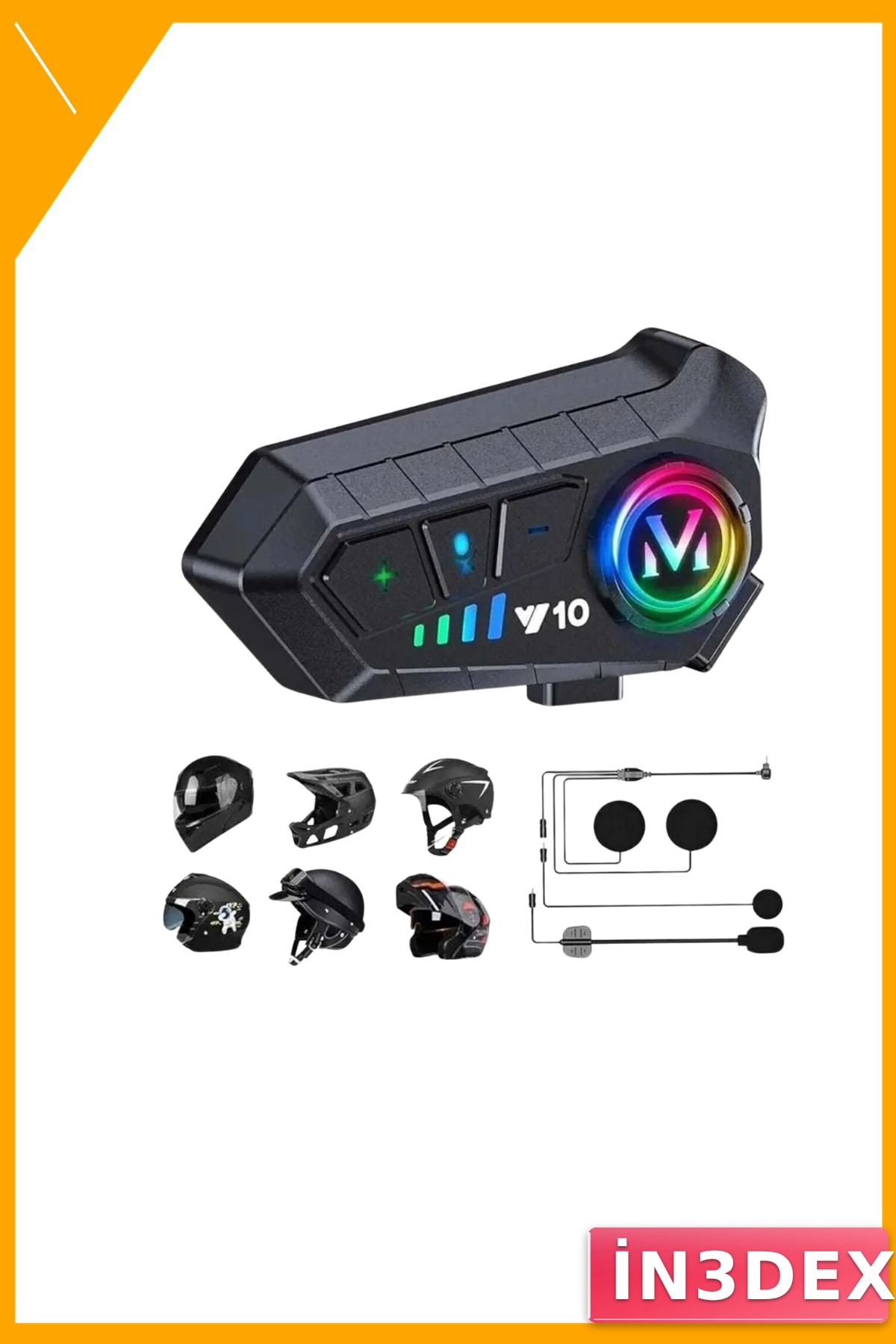 Kask İçi Intercom Kulaklık 1000m Mesafe Bluetooth 5.3 IPX6
