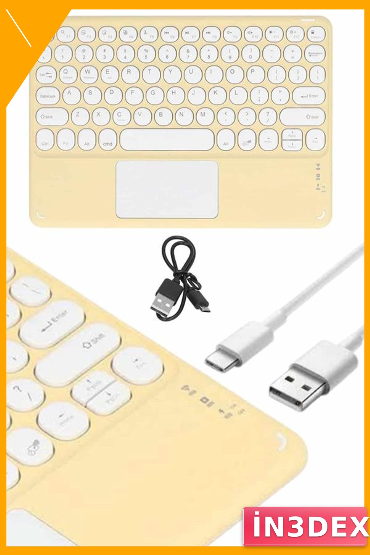 Bluetooth Klavye Touchpad Slim Kablosuz Android iOS Uyumlu Q Klavye