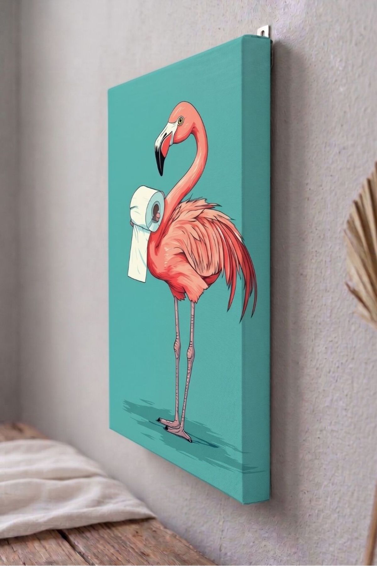 MODERN DESIGN WITH CANVAS TABLE ANIMAL DESIGN FOR BATHROOM AND KITCHEN (FLAMINGO2)|TKDKKNVSTB