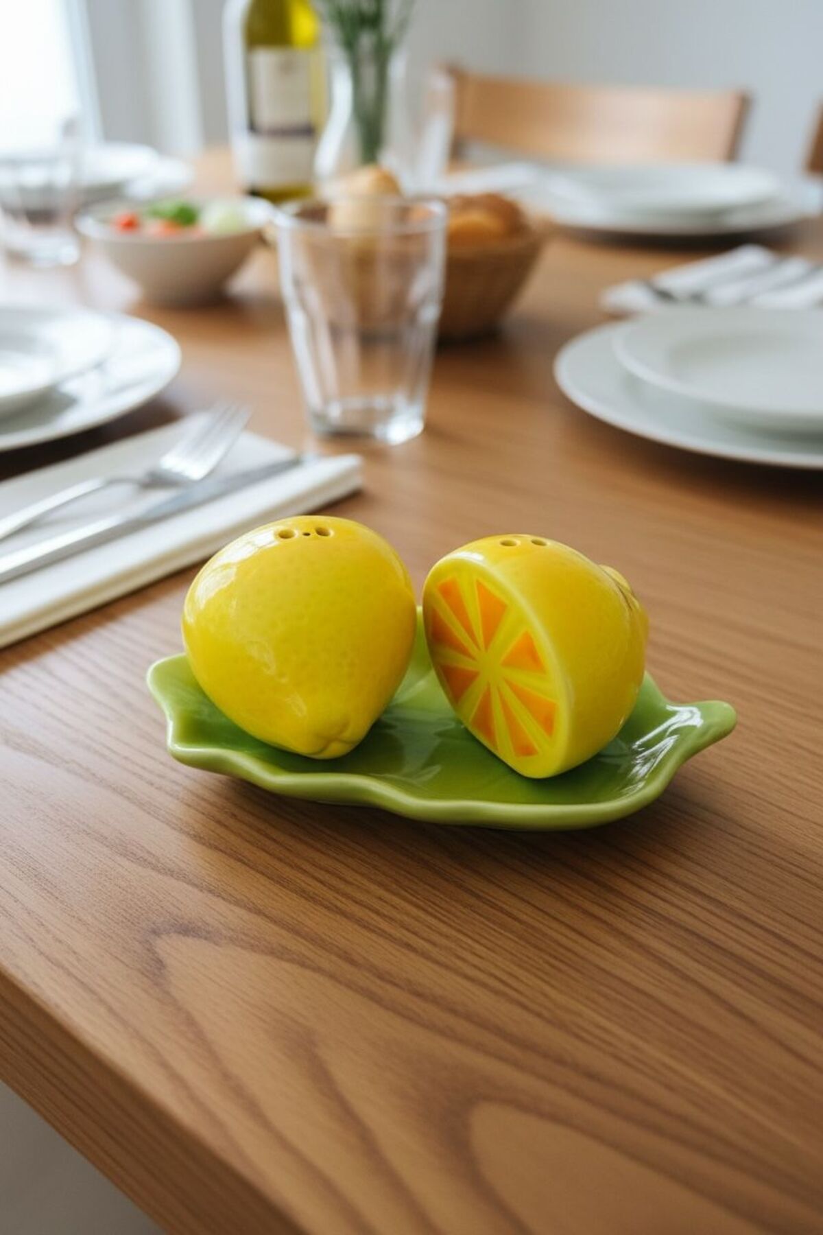 2’li Tuzluk Seti Limon Model | Tabaklı Şık Tuzluk Takımı