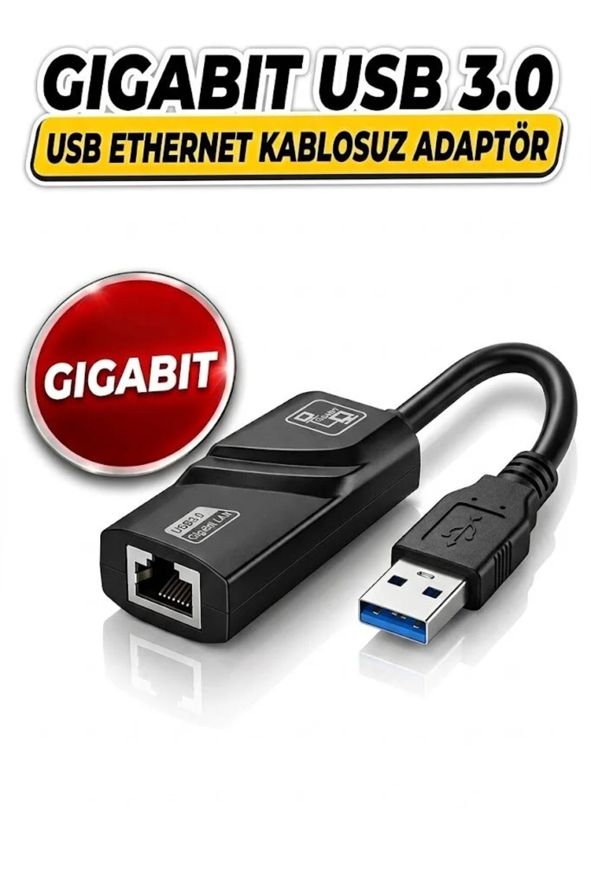 YENİ 2026 Ethernet Adaptör Çevirici Dönüştürücü Gigabit Destekli Yüksek Hızlı 10/100/1000 Mbps Destekler Usb 3.0