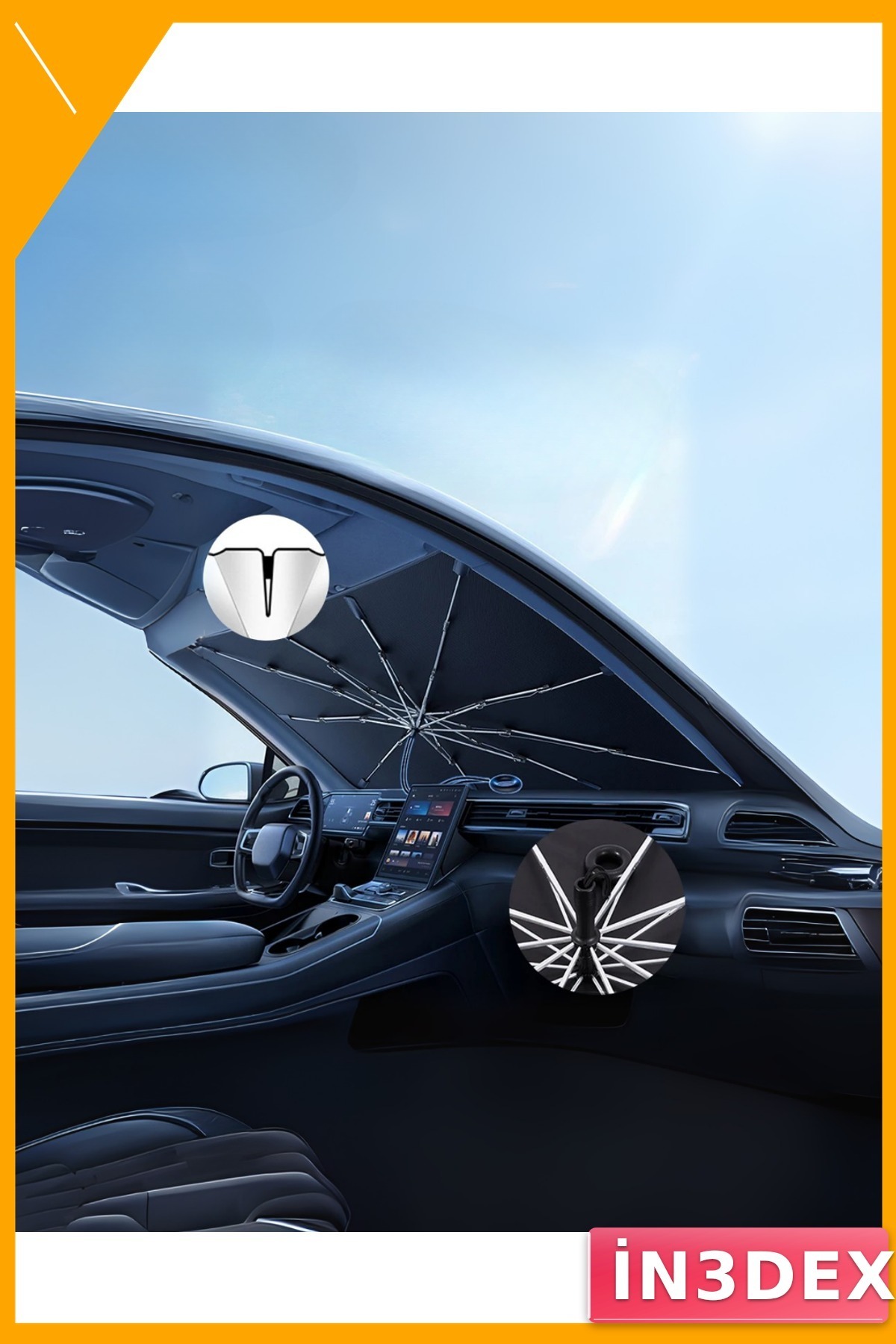 Mini Cooper Fiat 500 Smart Fortwo Hyundai i10 Kia Picanto Uyumlu Oto Şemsiye Güneşlik
