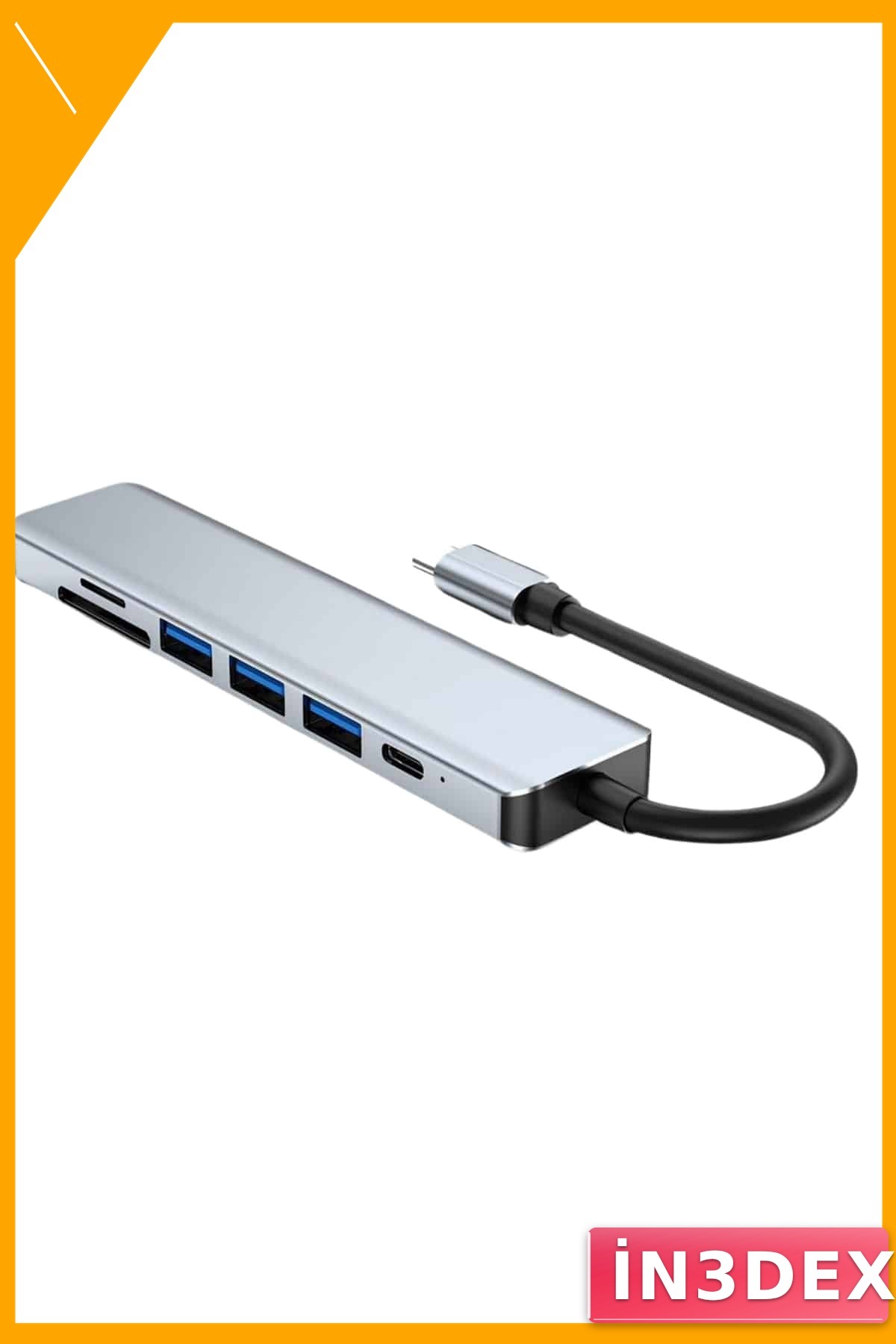 8 Portlu Type C Hub USB 3.0 SD TF Ethernet Çoğaltıcı