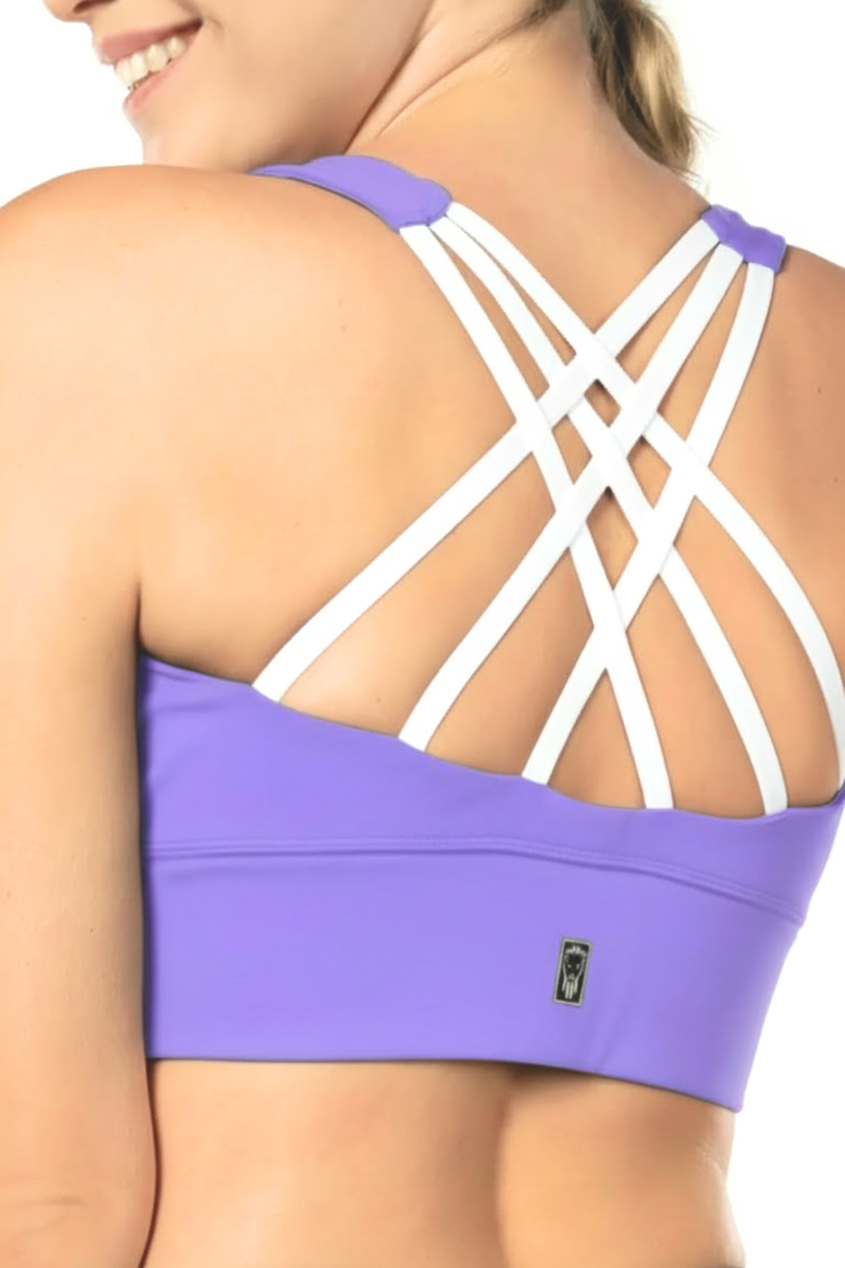 Lioness Activewear Ultraviolet Yüksek Destekli Beyaz Sırt Detaylı Kaplı Spor Sütyeni