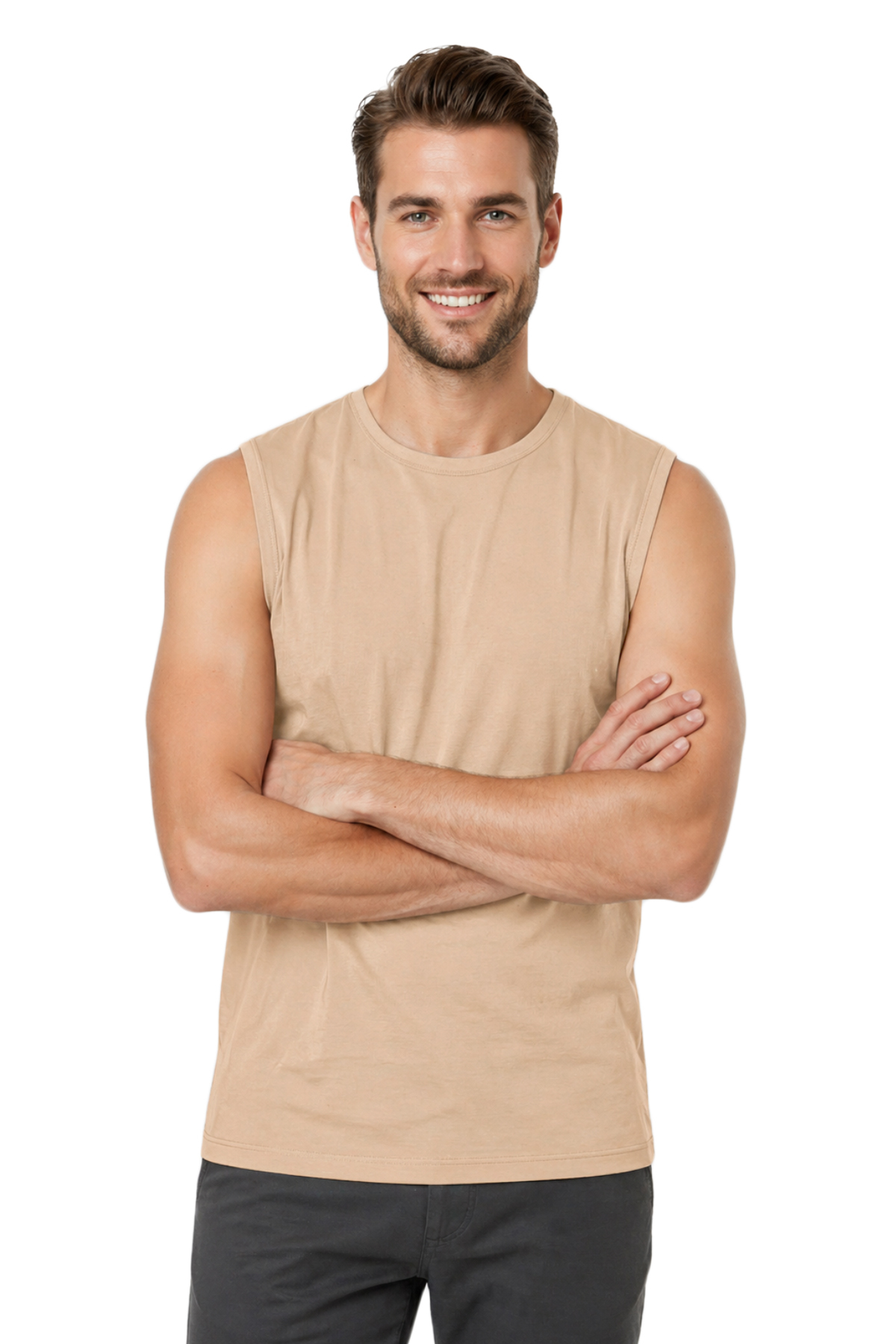ÖZKAN underwear Özkan 12472 Erkek Premium Kumaş Pamuklu Modal Nefes Alabilir Rahat Bisiklet Yaka Sıfır Kol T-Shirt
