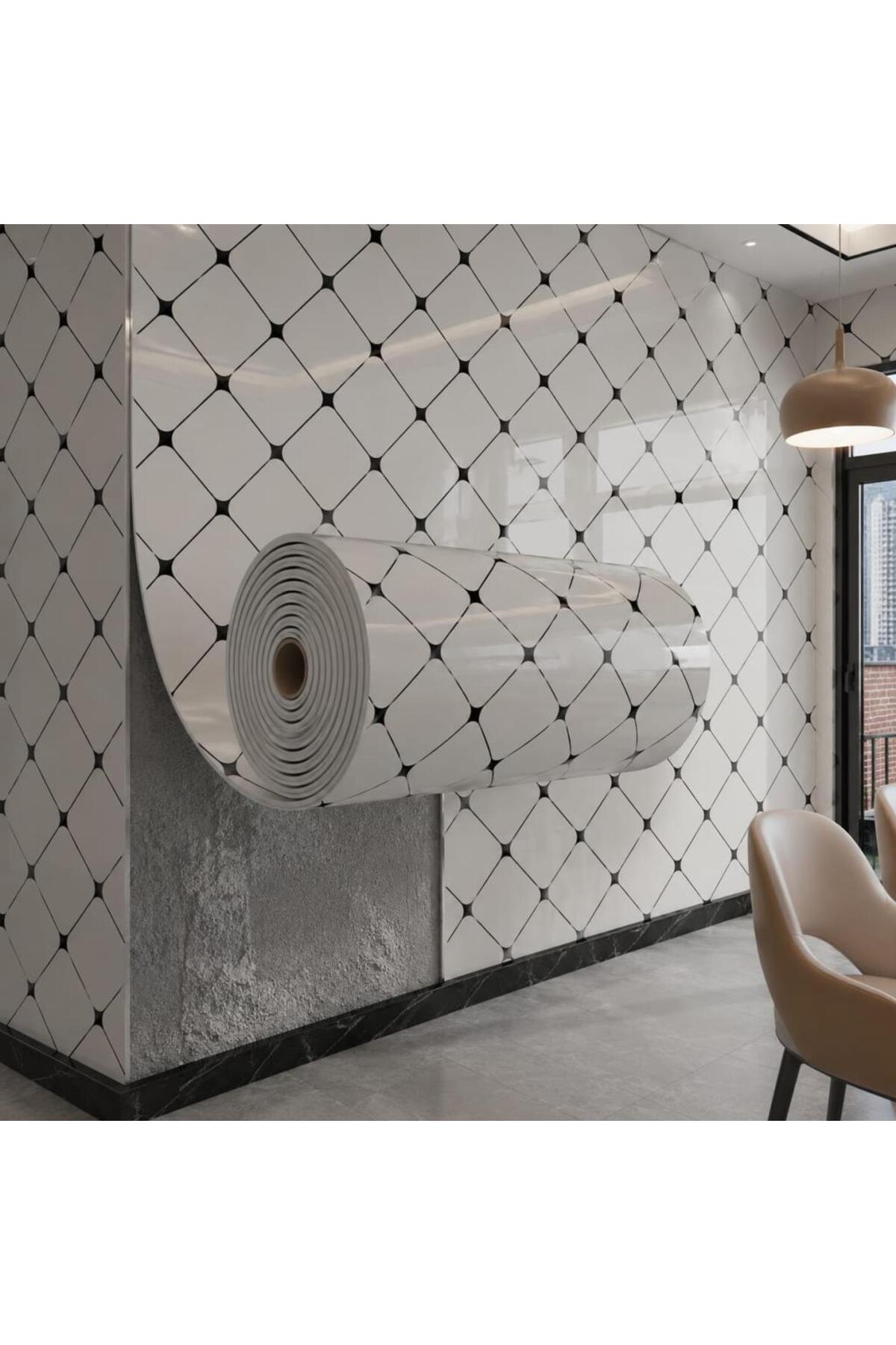 60cm x 3 Meters One Piece Adhesive Roll Cube Wall Panel Paper Erasable Living Room Office CYCZT00156