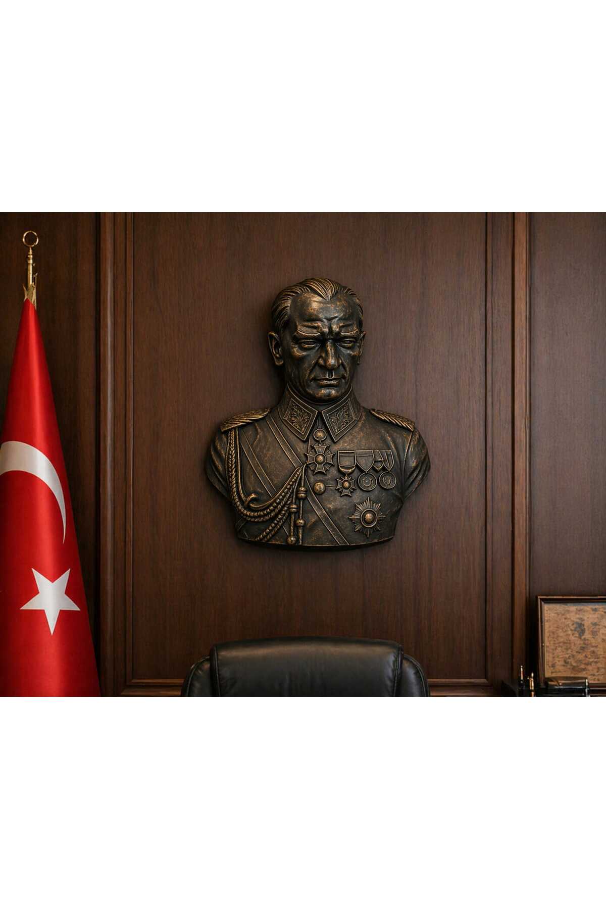 ATATÜRK Wall Bust Wall Sculpture Decorative Hanging Wall Sculptures 25cm