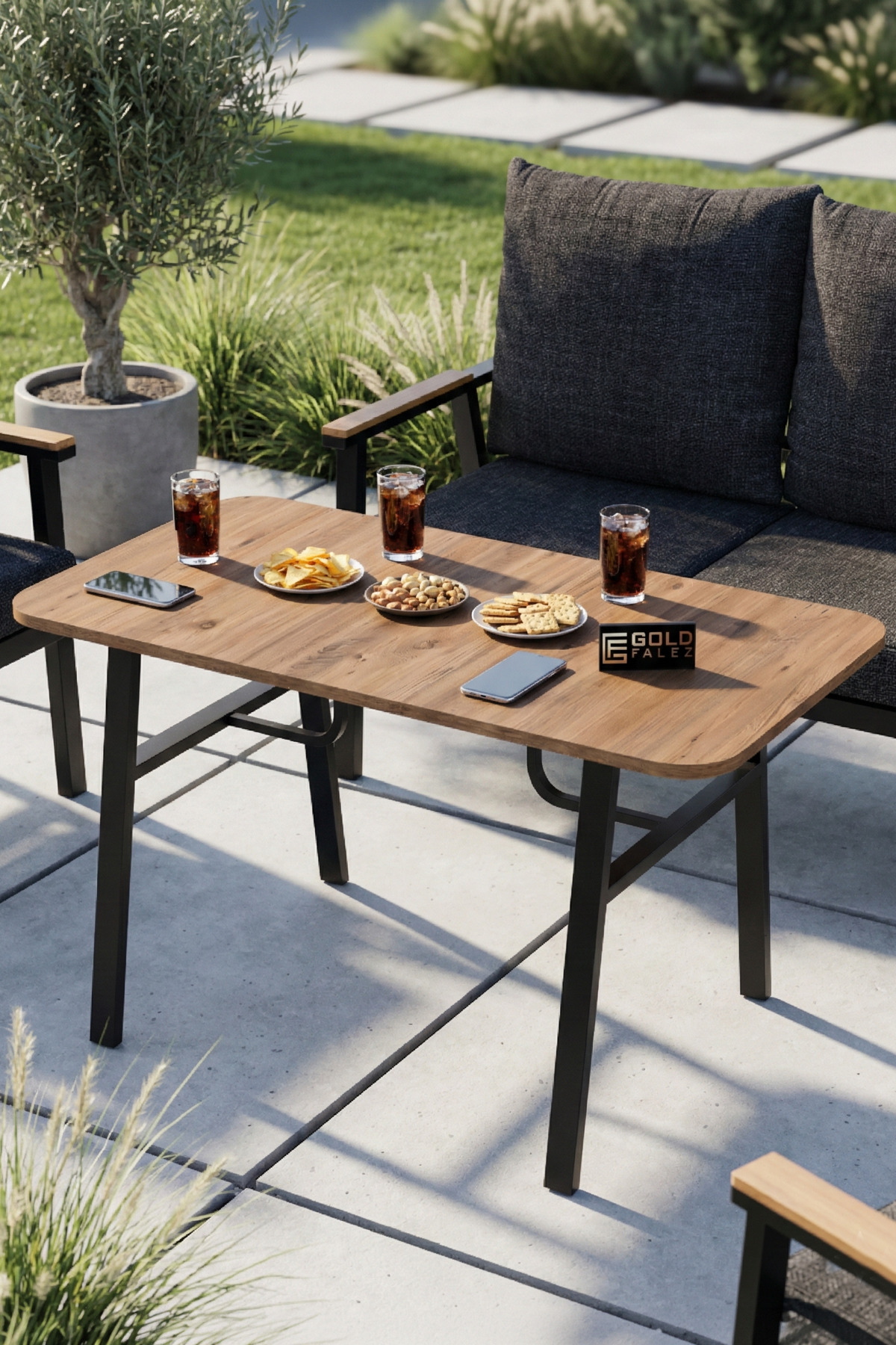 Bahçe Masası Ahşap Balkon Teras Cafe Masa Modern Dış Mekan Masa 9832 Atlantik Çam (Sadece Masa)