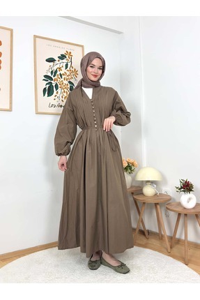 ARZU SEMA Melzora Pile Detay Kuşaklı Elbise