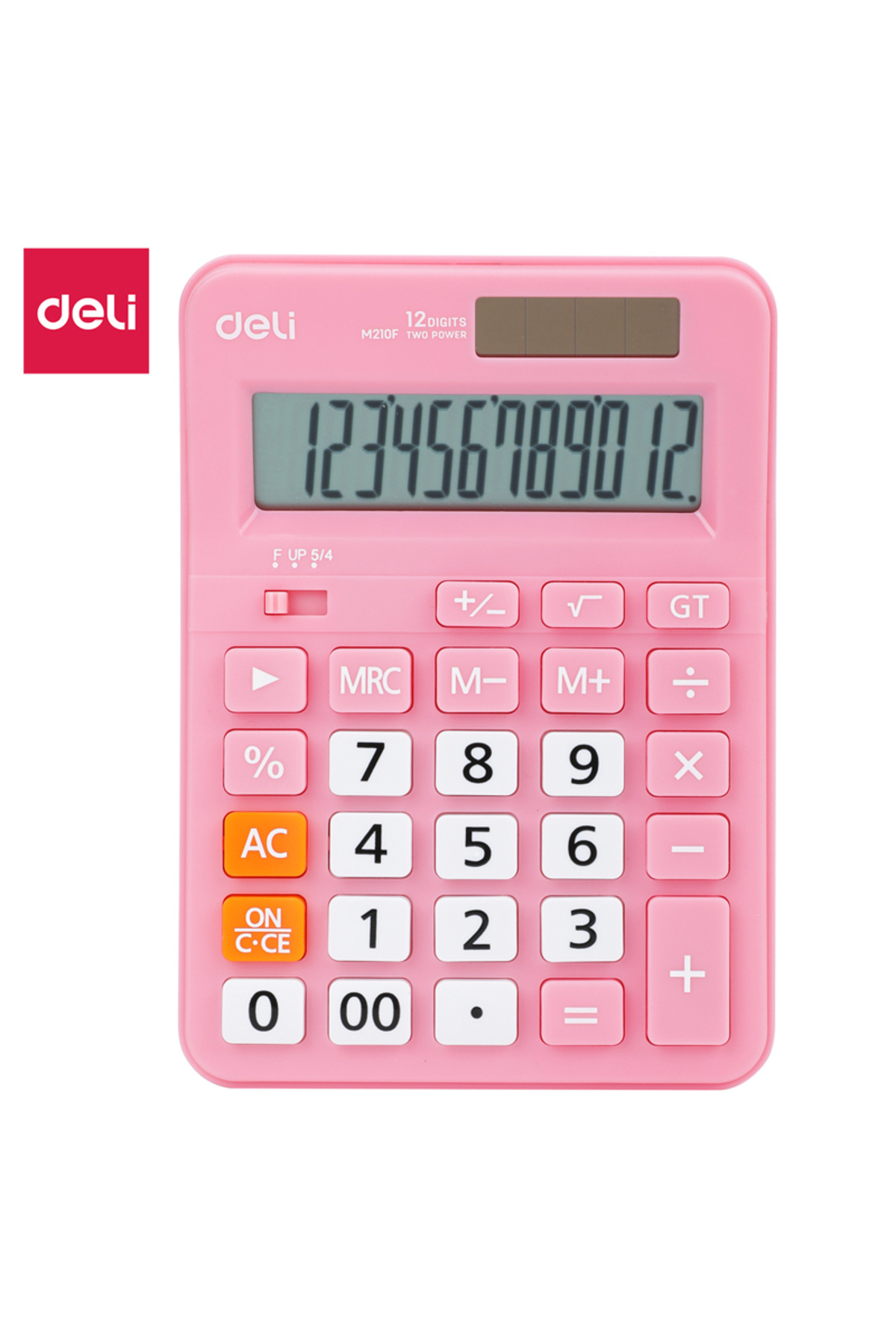 Deli Hesap Makinesi 12 digit Pembe