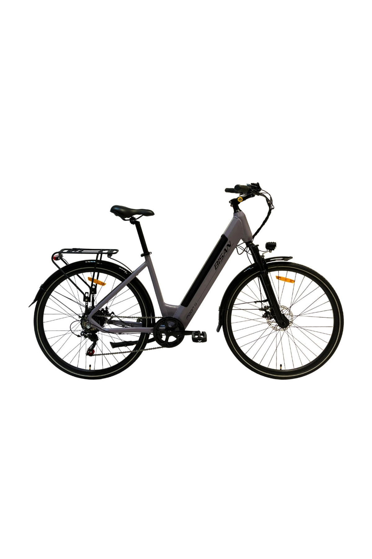 Bisan Moon-s Elektri̇kli̇ Bi̇si̇klet 47cm Md 28 Jant 7 Vi̇tes Metali̇k Gri̇ Si̇yah