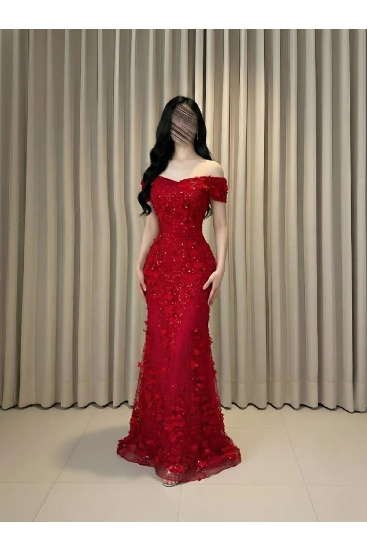 BASMA FASHION فستان سهرة ورود