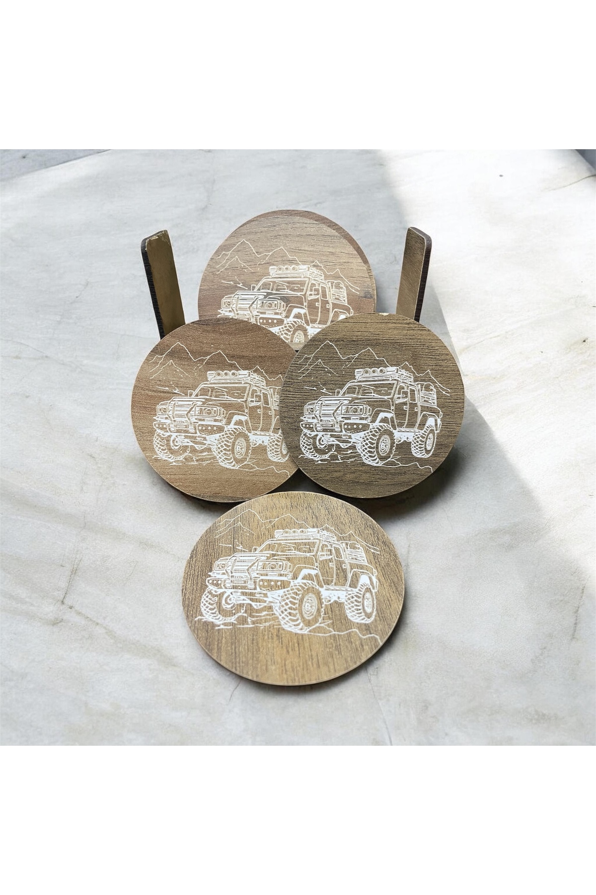 6 Lı Mdf Bardak Altlığı Dekoratif ECCECA1040 - Görsel 3