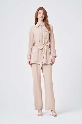FTZ WOMEN Kadın Erta Pantolonlu Takım Beige 31346