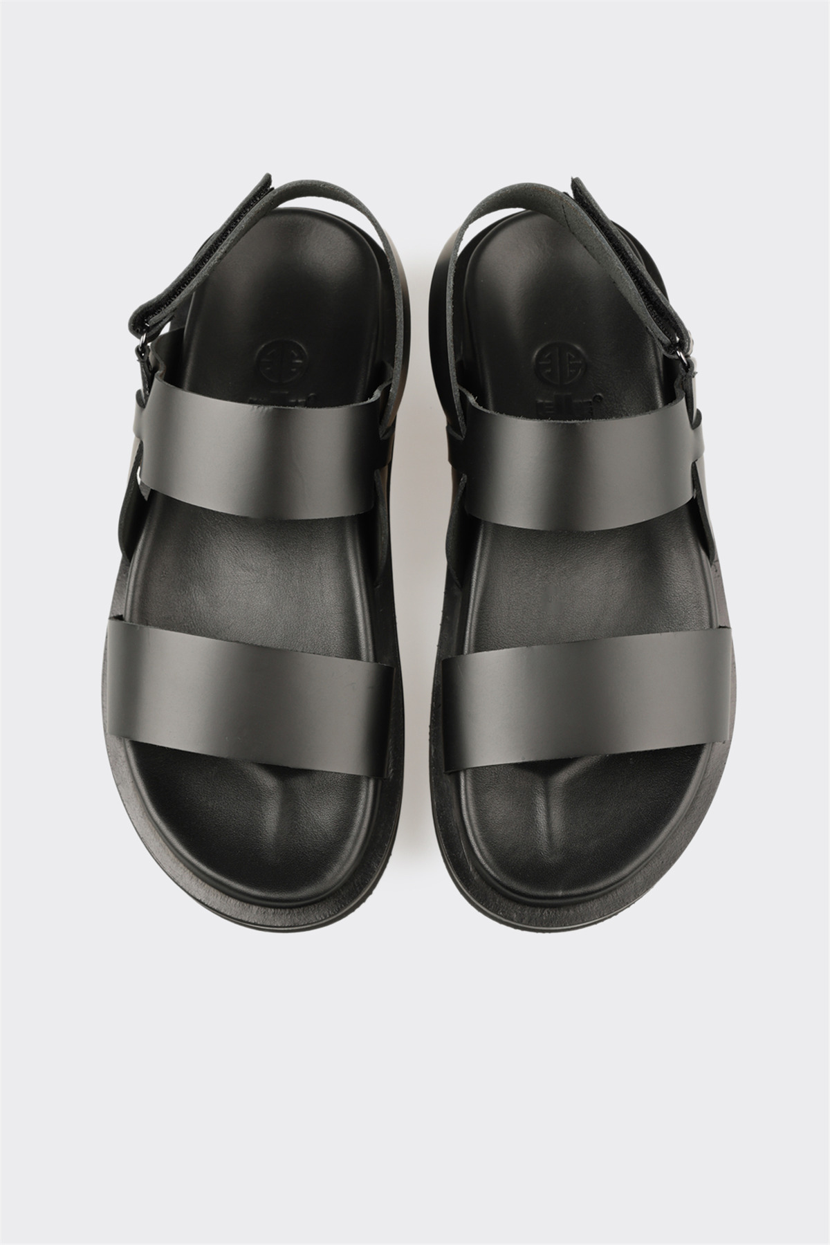 Elle Shoes Siyah Deri Erkek Sandalet görsel 4