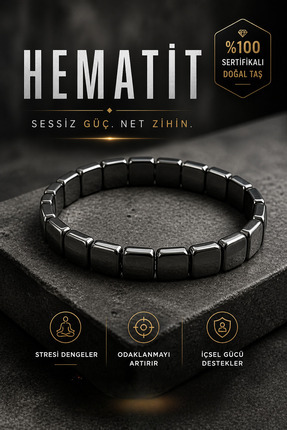OSMANLI DOĞAL TAŞ Hematit Erkek Bileklik Yeni Seri No:2