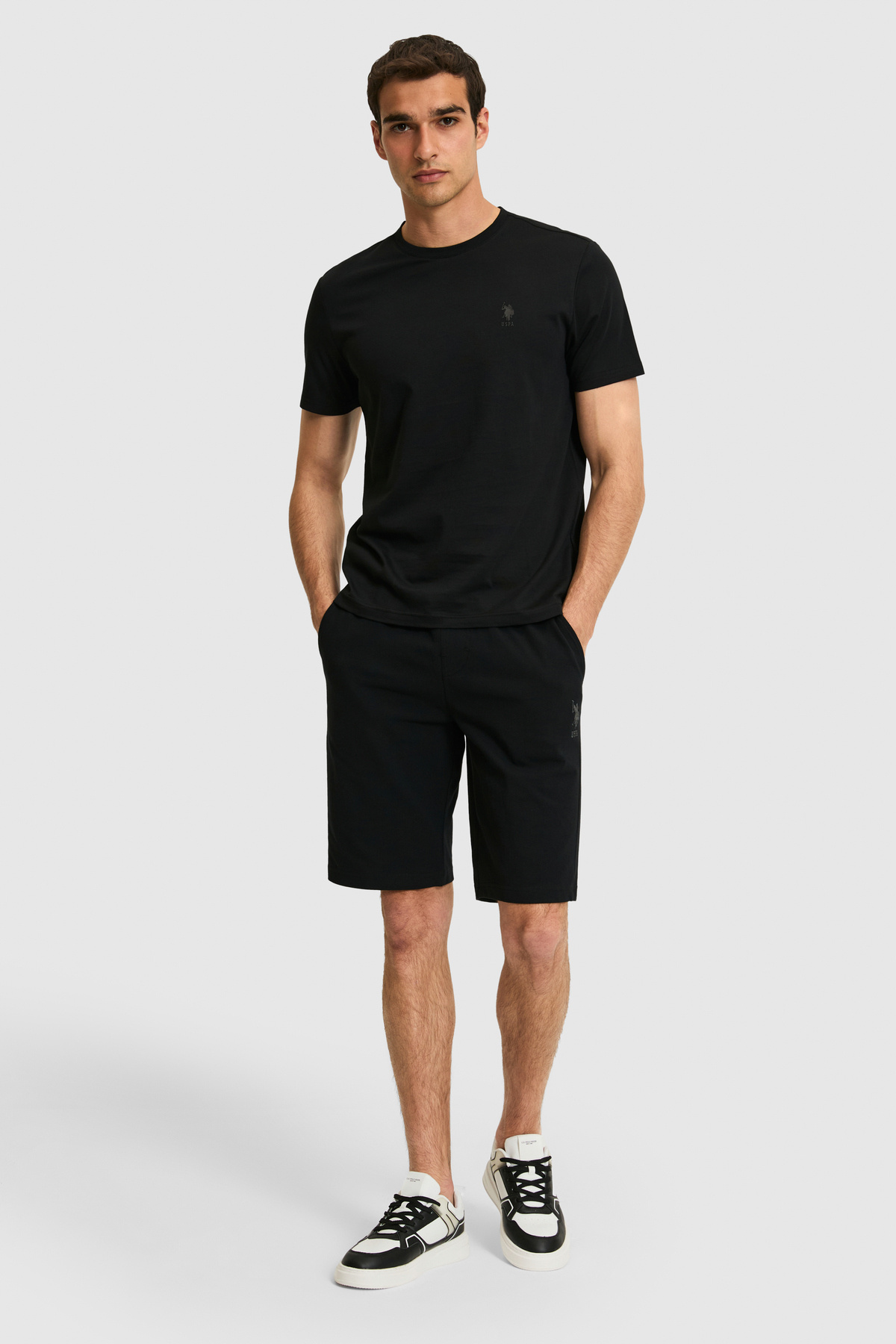 U.S. Polo Assn. Erkek Siyah Örme Şort 50322604-VR046