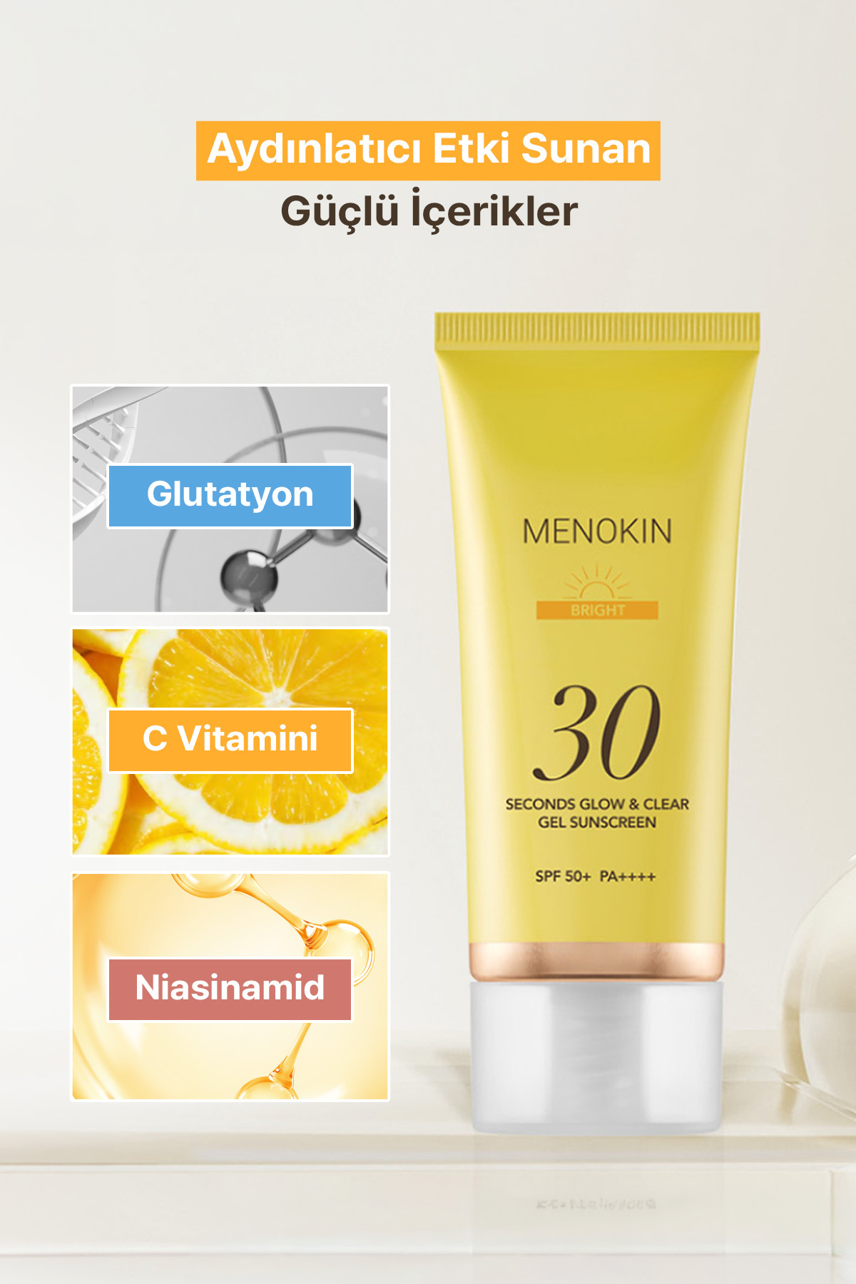 Aydınlatıcı, Jelden Suya Dönüşen Güneş Kremi 30 Seconds Glow & Clear Gel Sunscreen (Bright) — 8809739130611 — تصویر 4 از 9