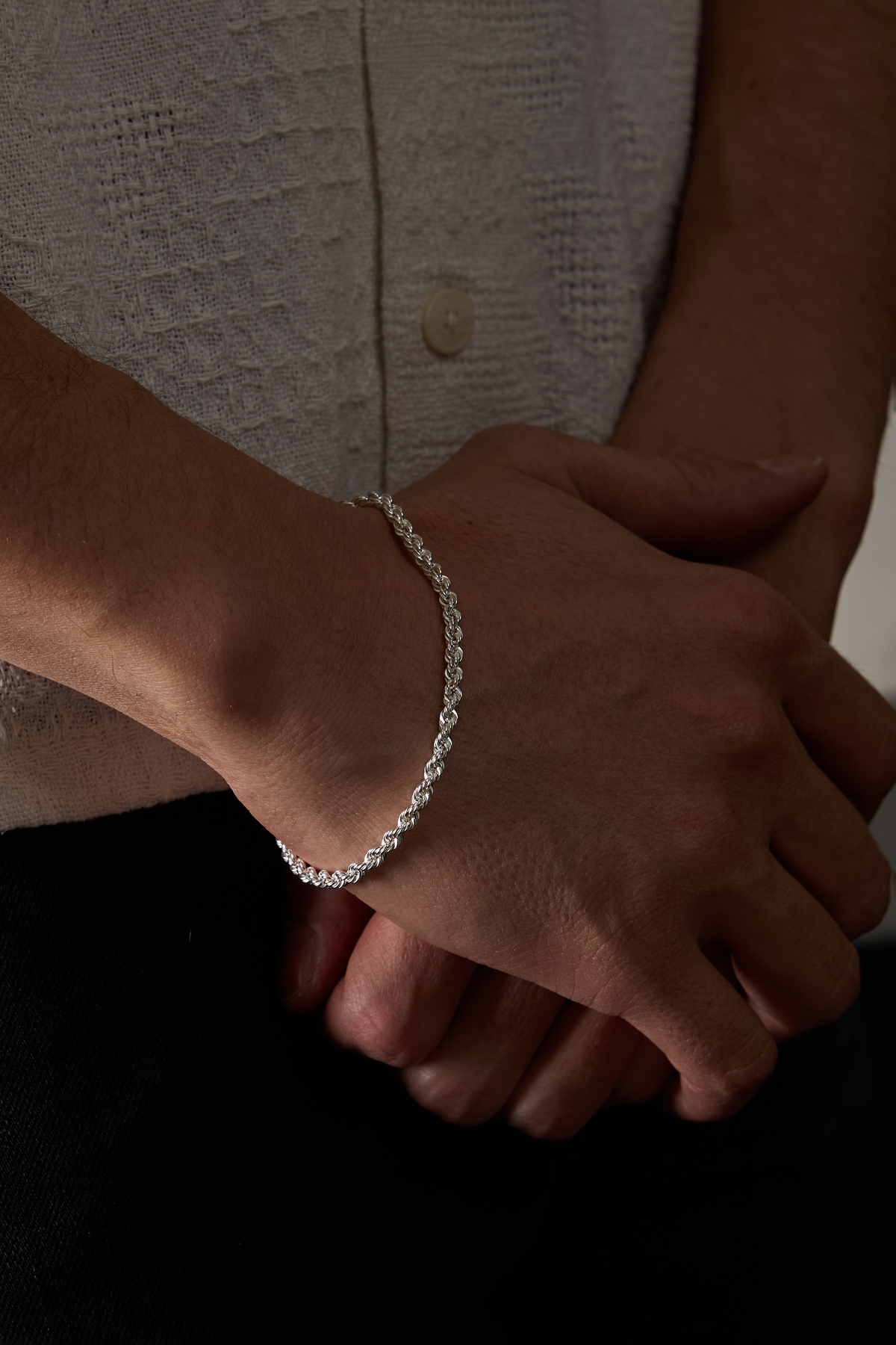 Ricco Jewellery 925 Ayar Gümüş Old Money Kalemli Burma Halat Bileklik görsel 6