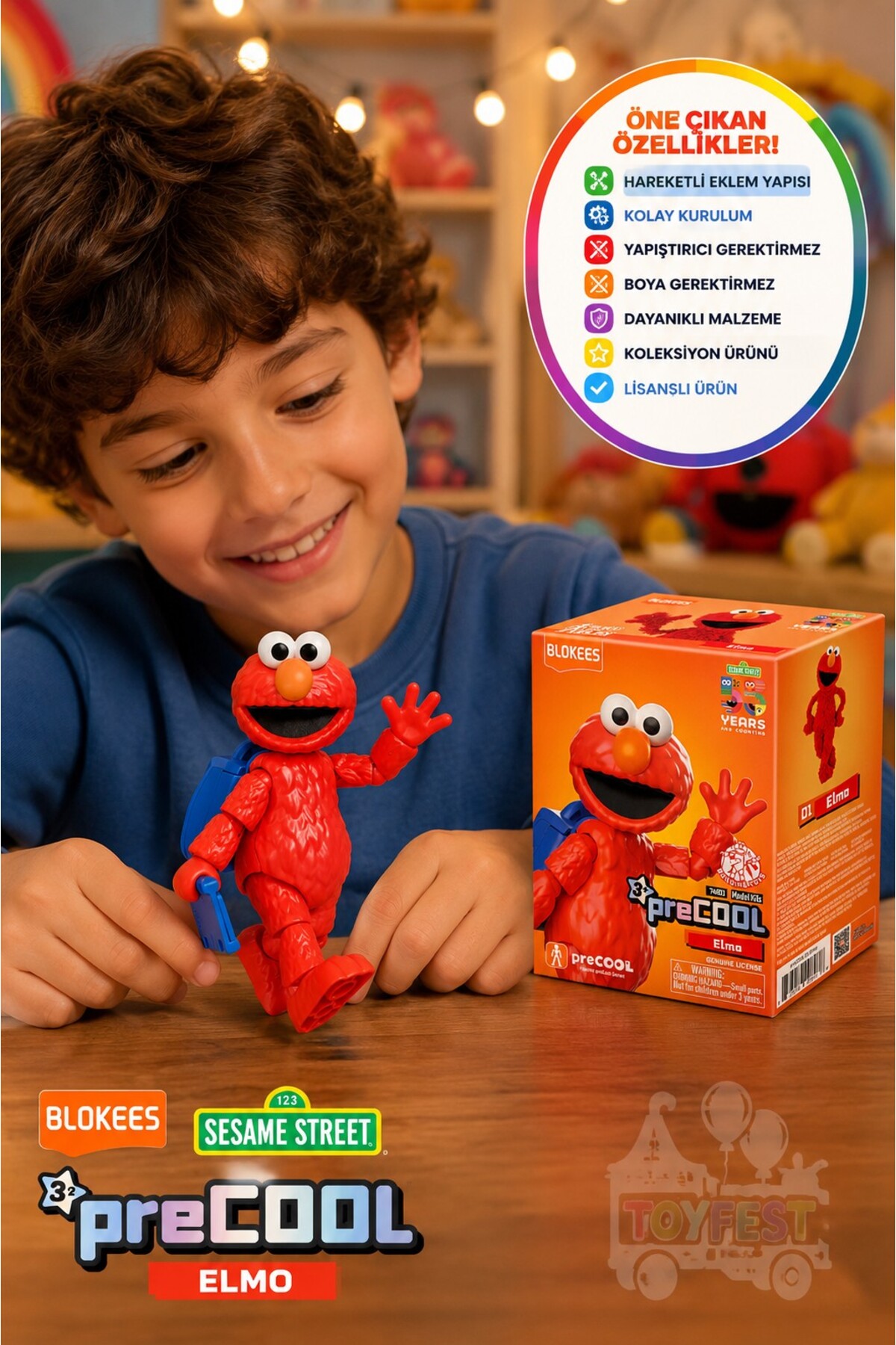 TOYFEST Susam Sokağı BLOKEES Sesame Street Elmo Figür Model Kit