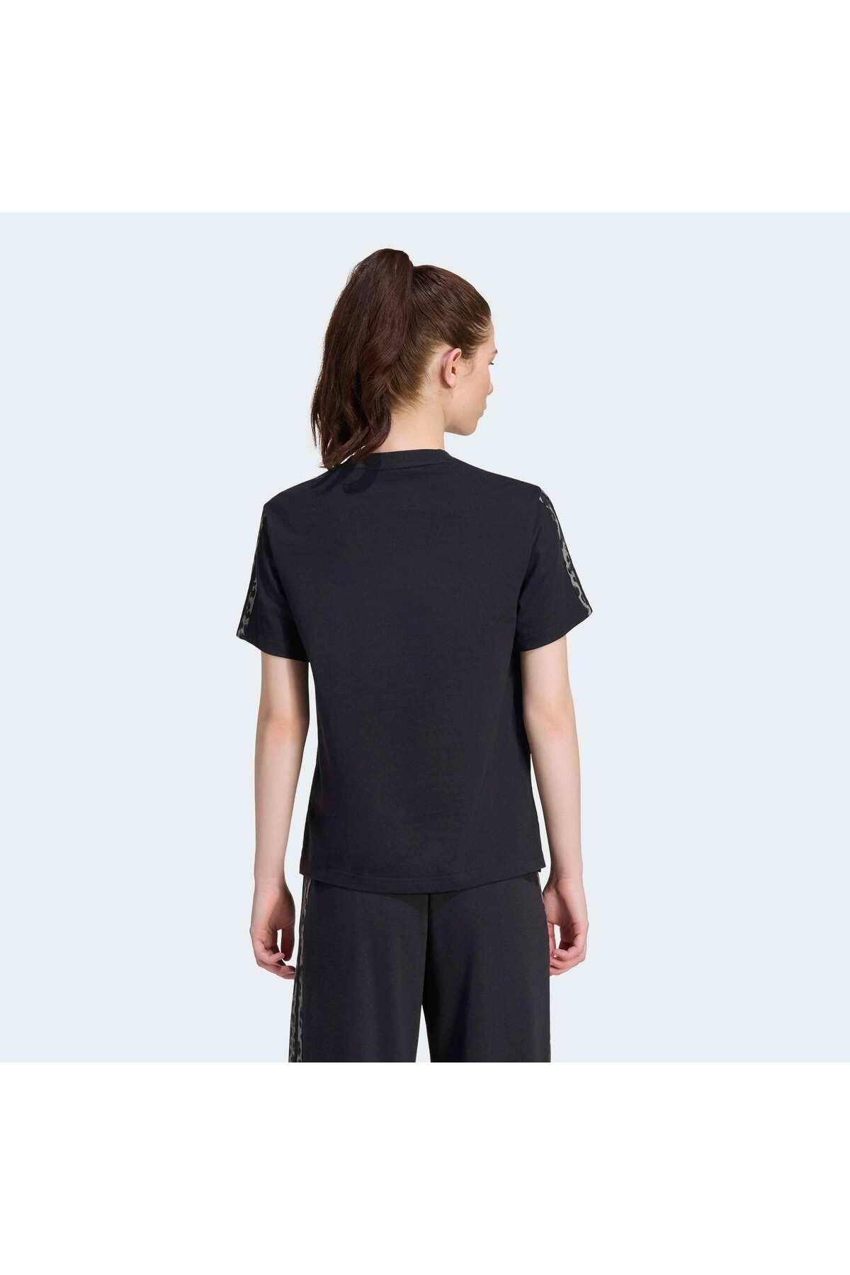 adidas W Aop 3S Sj Tee Kadın Spor T-shirt KH1550 görsel 2