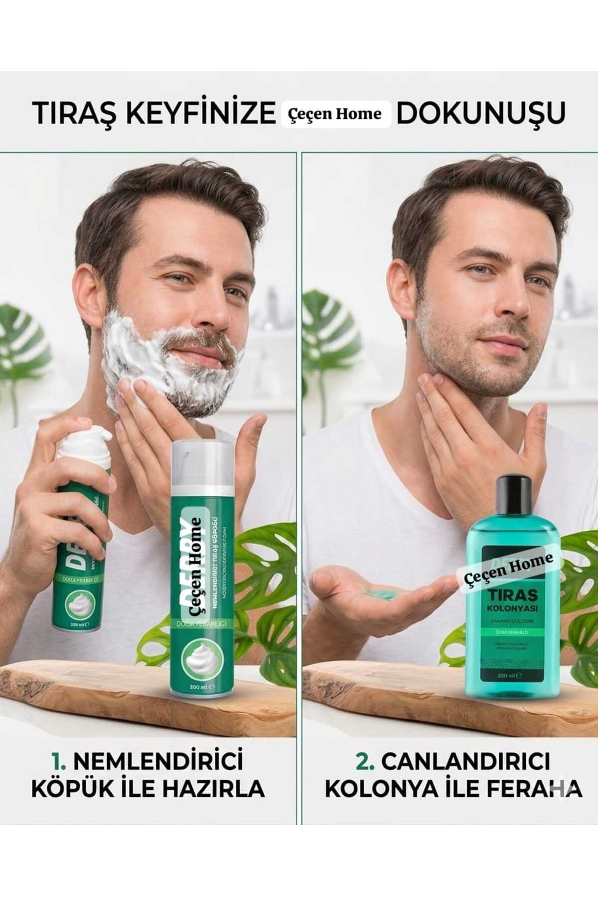 Tıraş Köpüğü Ve Tıraş Kolanyası 2'li Set , Nemlendirici Tıraş Köpüğü 200 ML + Ferah Kokulu Tıraş Kolanyası 250 ML Erkek Tıraş Seti — G6UYUHYU — تصویر 3 از 3