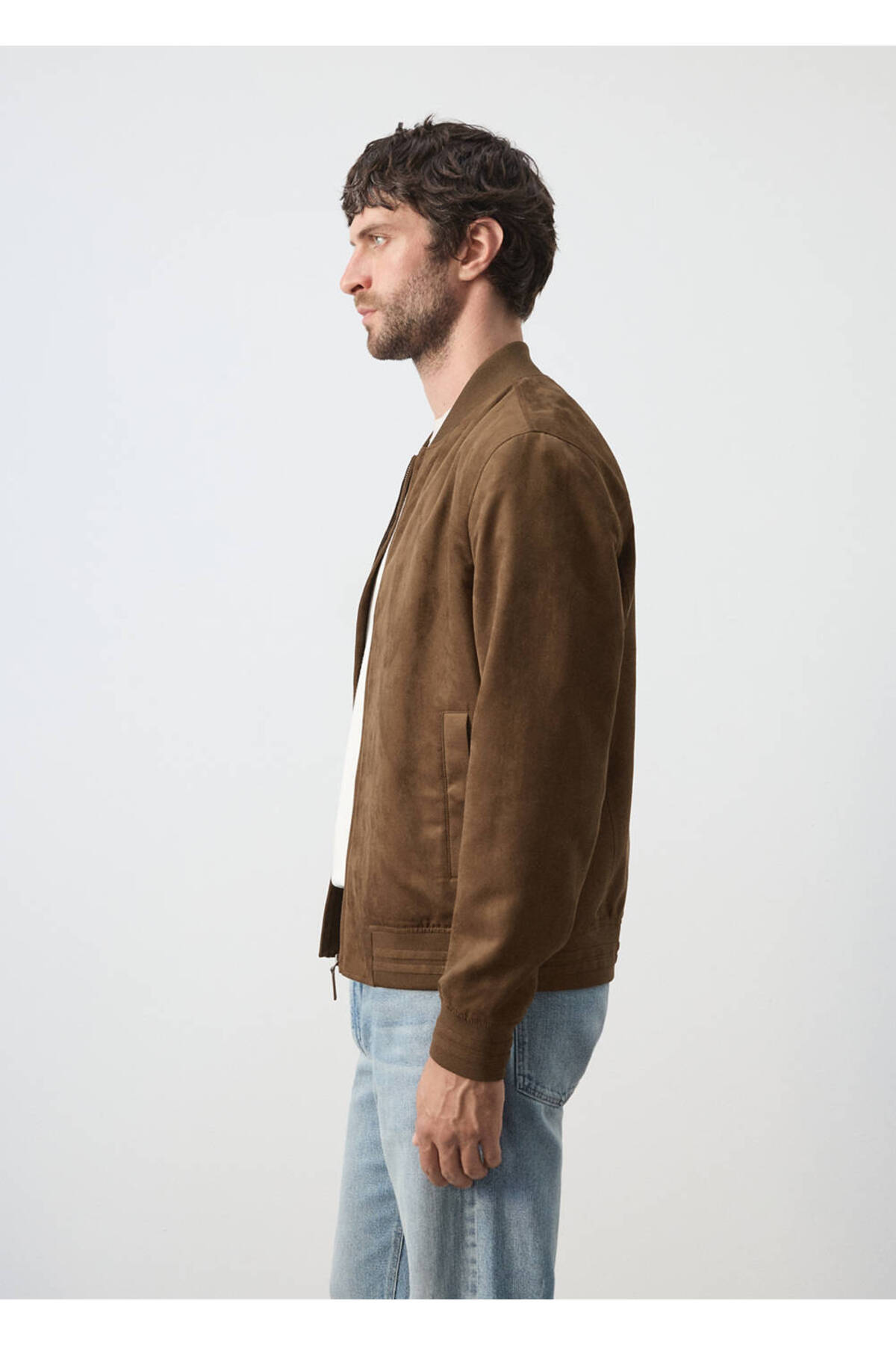 MANGO Man Süet görünümlü bomber ceket görsel 7