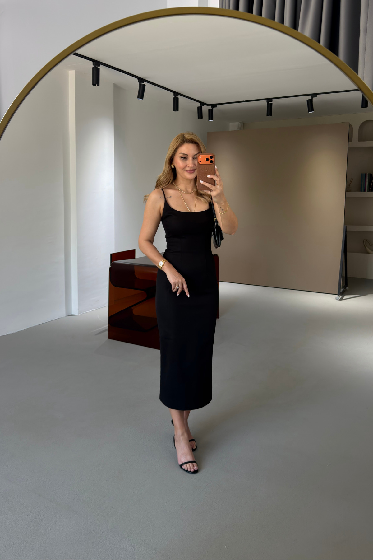 Premium Series Hanger Adjustable Black Pencil Dress