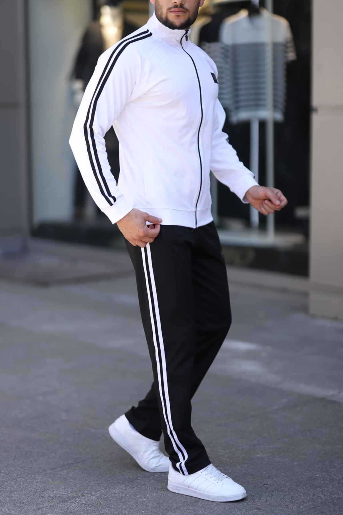 Last fashion Yeni Sezon Erkek Rahat Kalıp Eşofman Takımı, Beyaz görsel 3