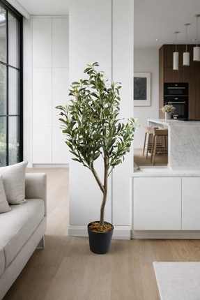 MAKİ DEKOR Yapay Ağaç Zeytin 120 Cm Boyunda Dekoratif İç Mekan Salon Ofis Ağacı