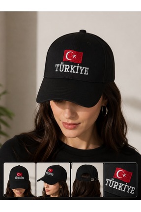 Türkiye Türk Bayrağı Nakışlı Unisex Şapka