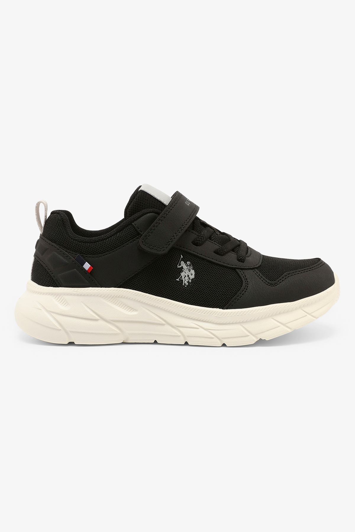 U.S. Polo Assn. Nupena Jr Boy's Comfortable Stylish Casual Everyday Low Top Sneaker - Black