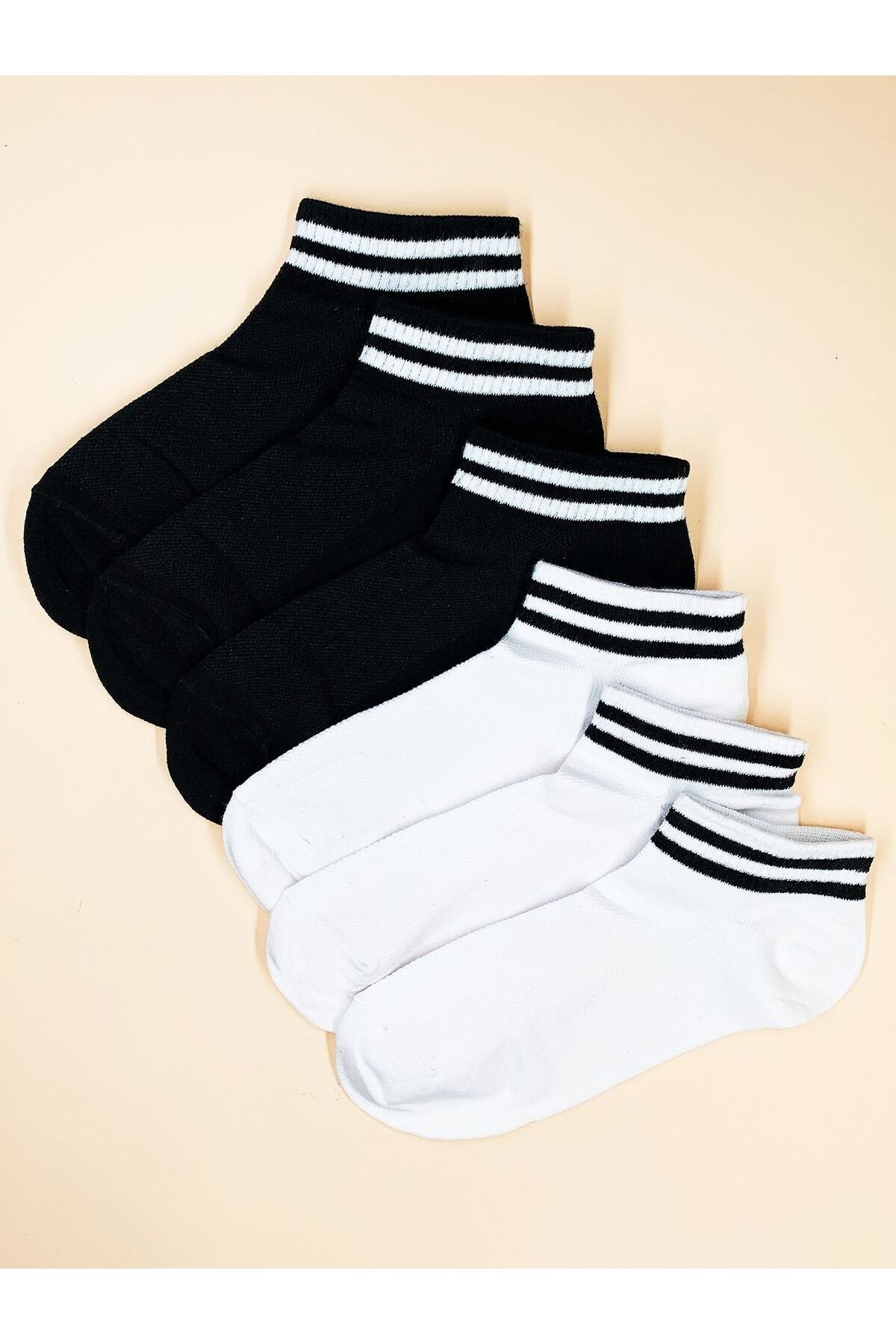 Sky Socks 8 Çift Ekonomik Paket Bileğ, Çemberli Patik Unisex Kısa Spor Sneakers Çorap görsel 5