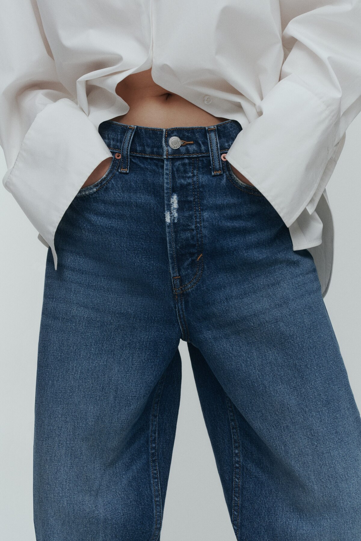 H&M Barrel High Waist Ankle Jeans görsel 2