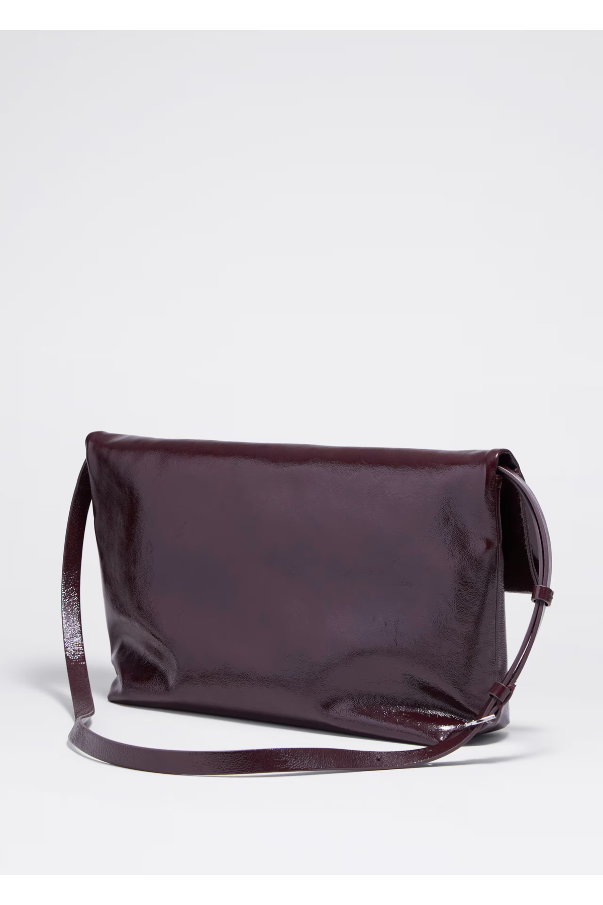 Marcc Bag Bordo Parlak Hakiki Deri Kadın Clutch Çanta görsel 3