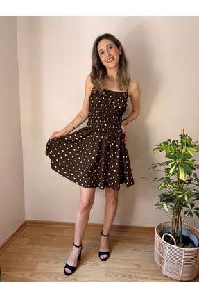 Ete Collective Puantiyeli Gipeli Askılı Mini Elbise
