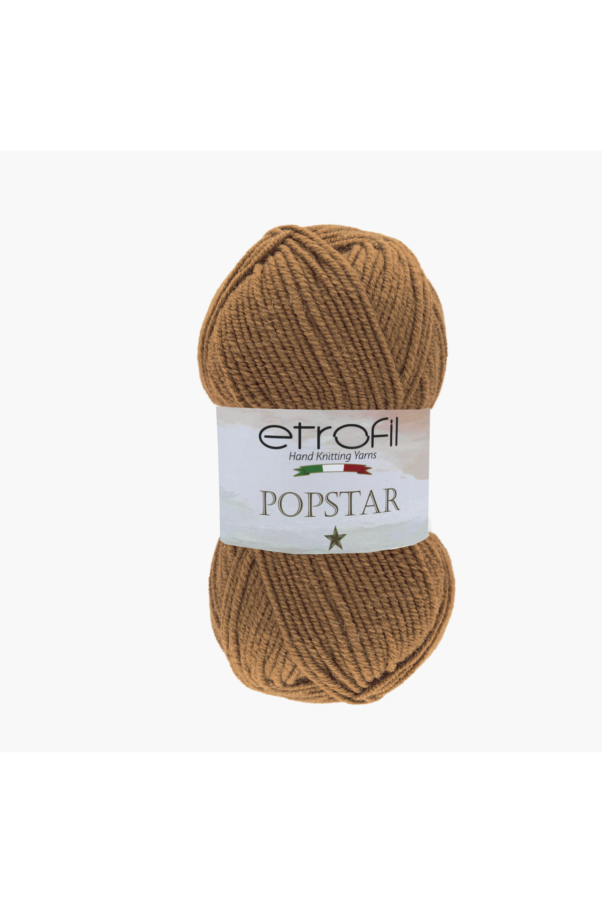 PopStar Knitting Rope Caramel Coffee 25% Organic Wool 75% Acrylic 100g 280m (77179)