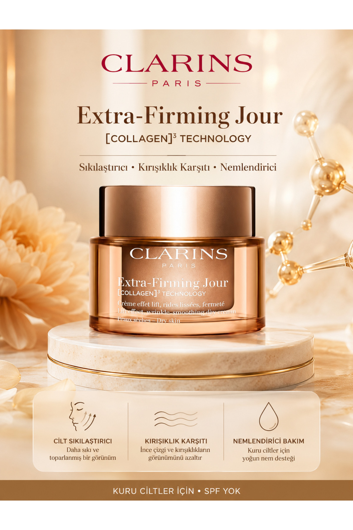 CLARINS Extra Firming スキンケアセット Clarins Extra-Firming Jour Kuru Ciltlere Özel Toparlayıcı ve
