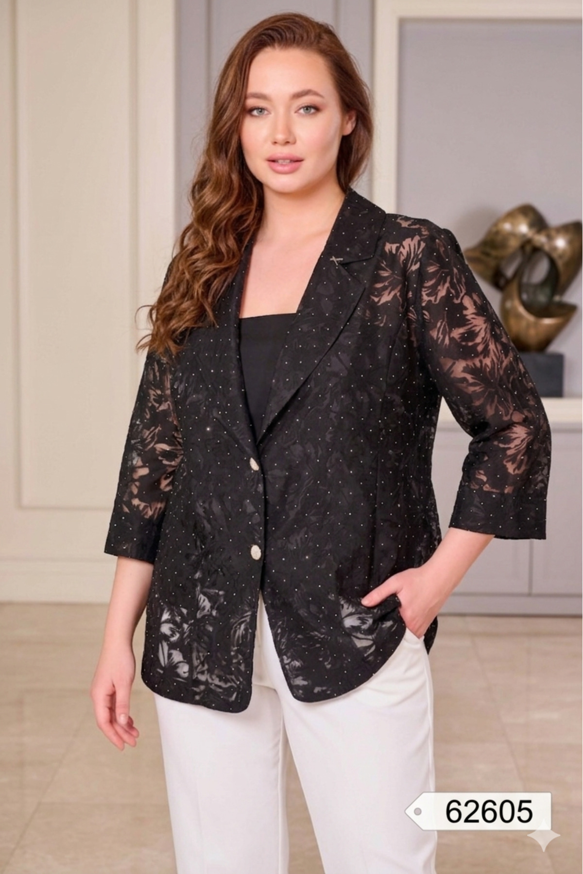DE WHITES  PARLAK TAŞLI BLAZER CEKET 62605 - Görsel 4