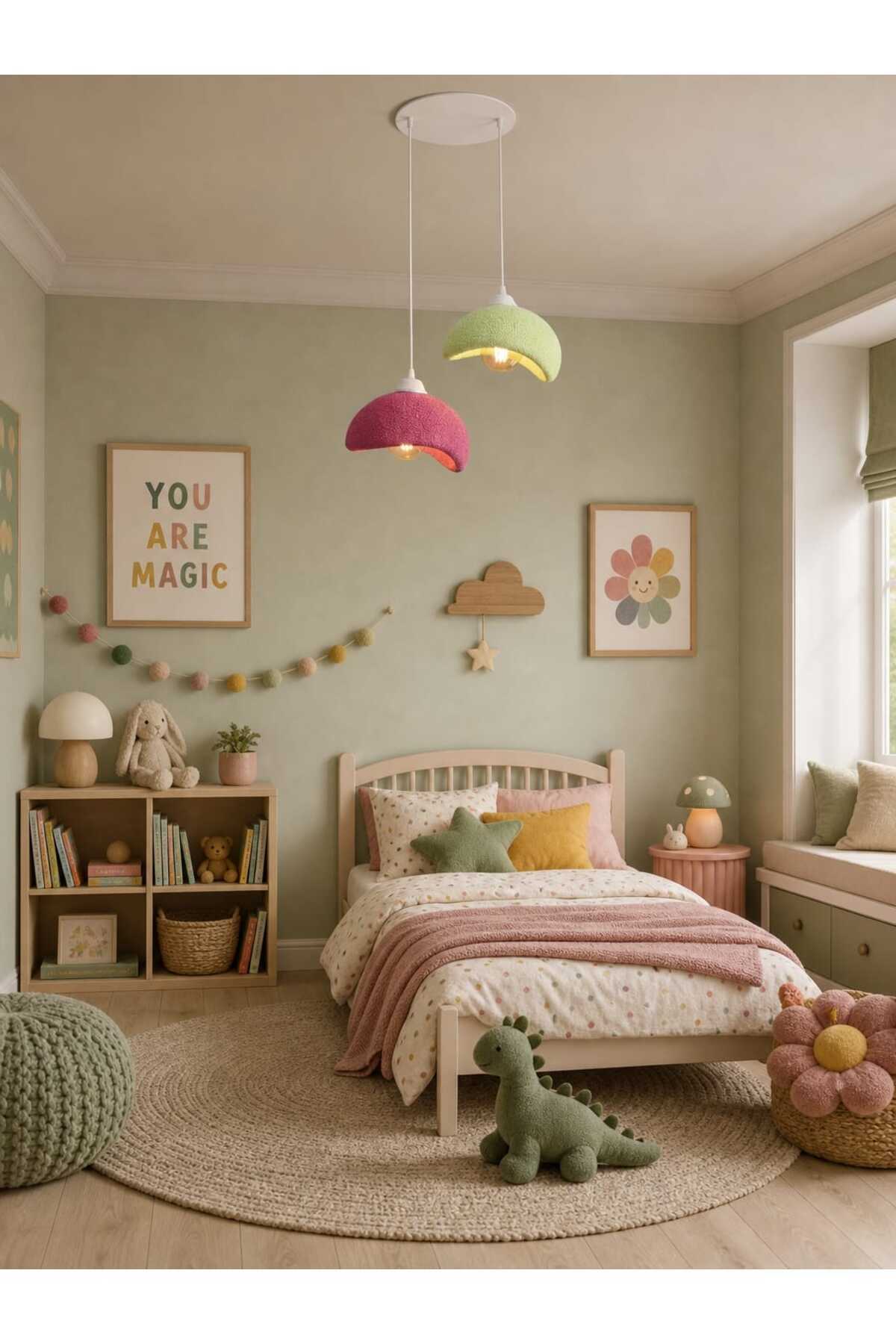Scandinavian &Bohemian 2nd Pendant with Concrete Look -STYLISH Design, (RUSTIC Bulb Gift)