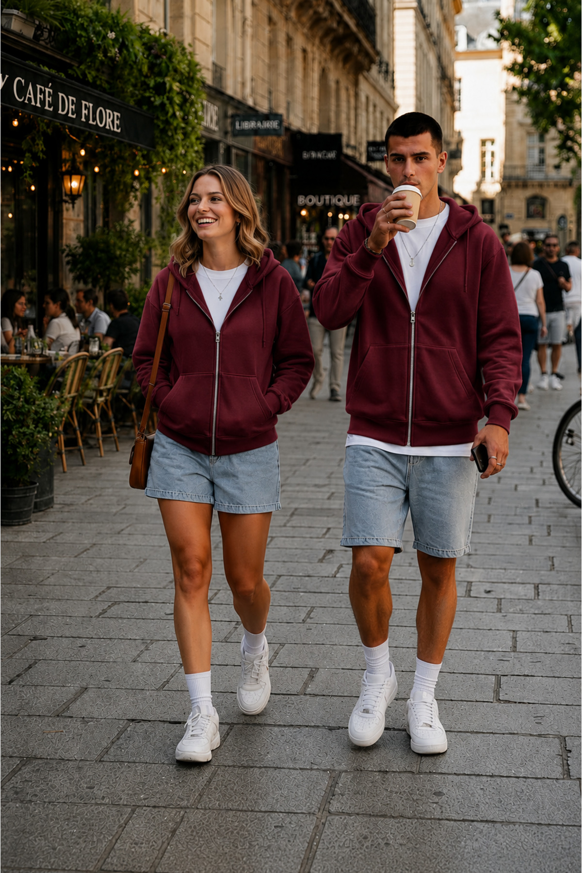 YAKAMEL UNISEX KAPÜŞONLU OVERSIZE FULL FERMUARLI RAHAT KESİM MEVSİMLİK YENİ SEZON GÜNLÜK HIRKA görsel 2