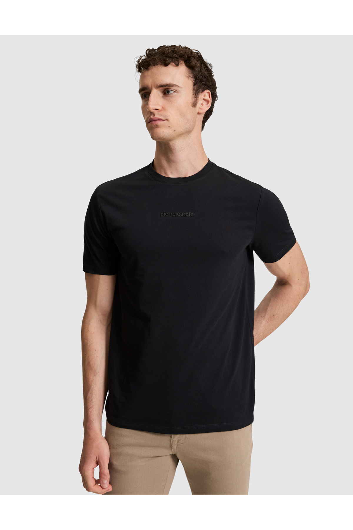 Pierre Cardin Black Regular Fit 100% Cotton Crew Neck T-Shirt 50327872-Vr046