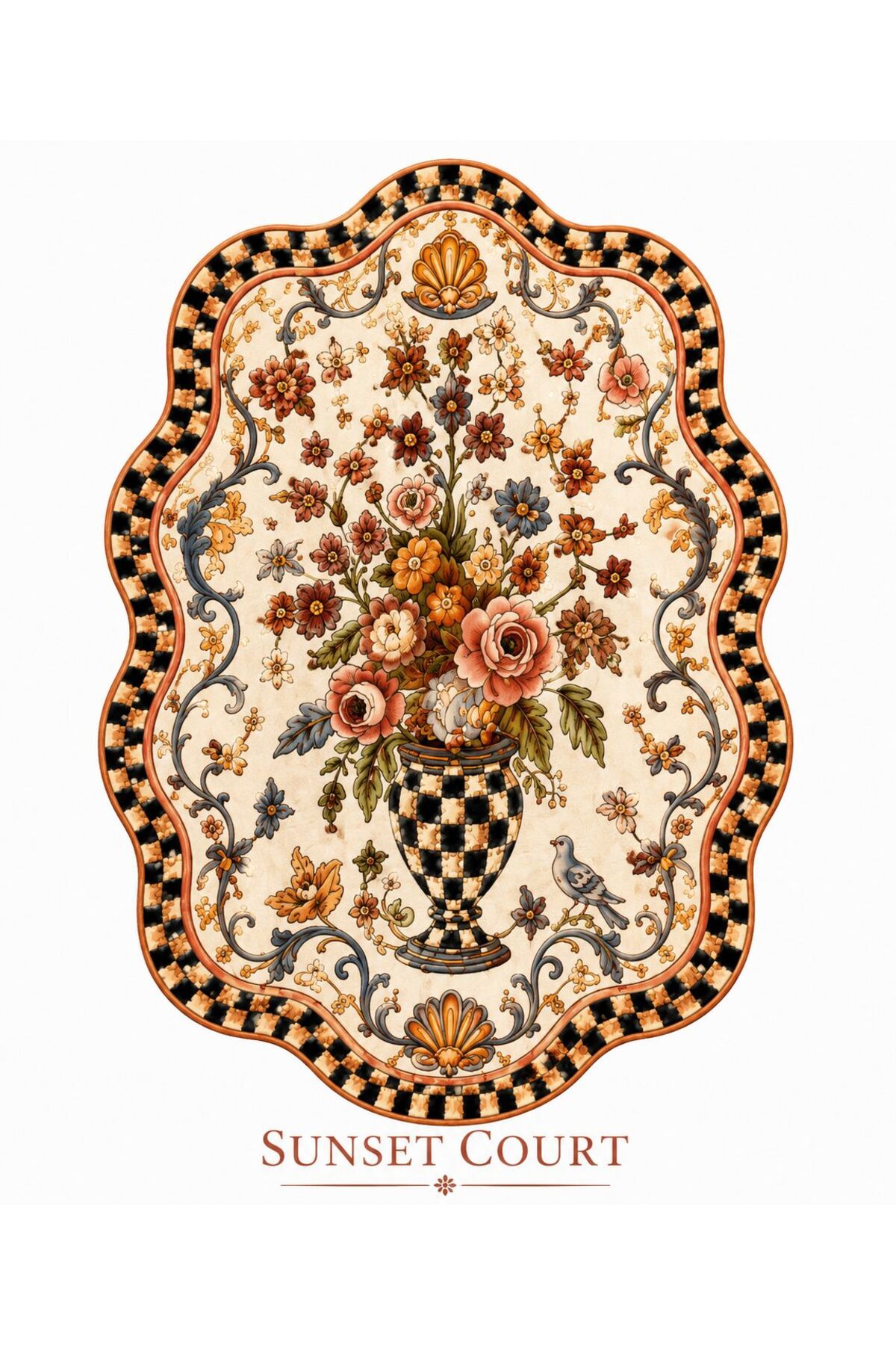 ETA Traditional Patterned Modern Woven Base Decorative Carpet sdtamor2416