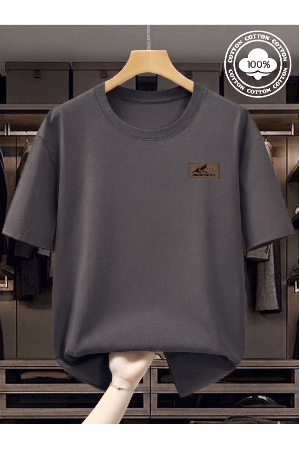 gencerco FÜME Dağ Tasarım Baskılı Premium Oversize T-shirt