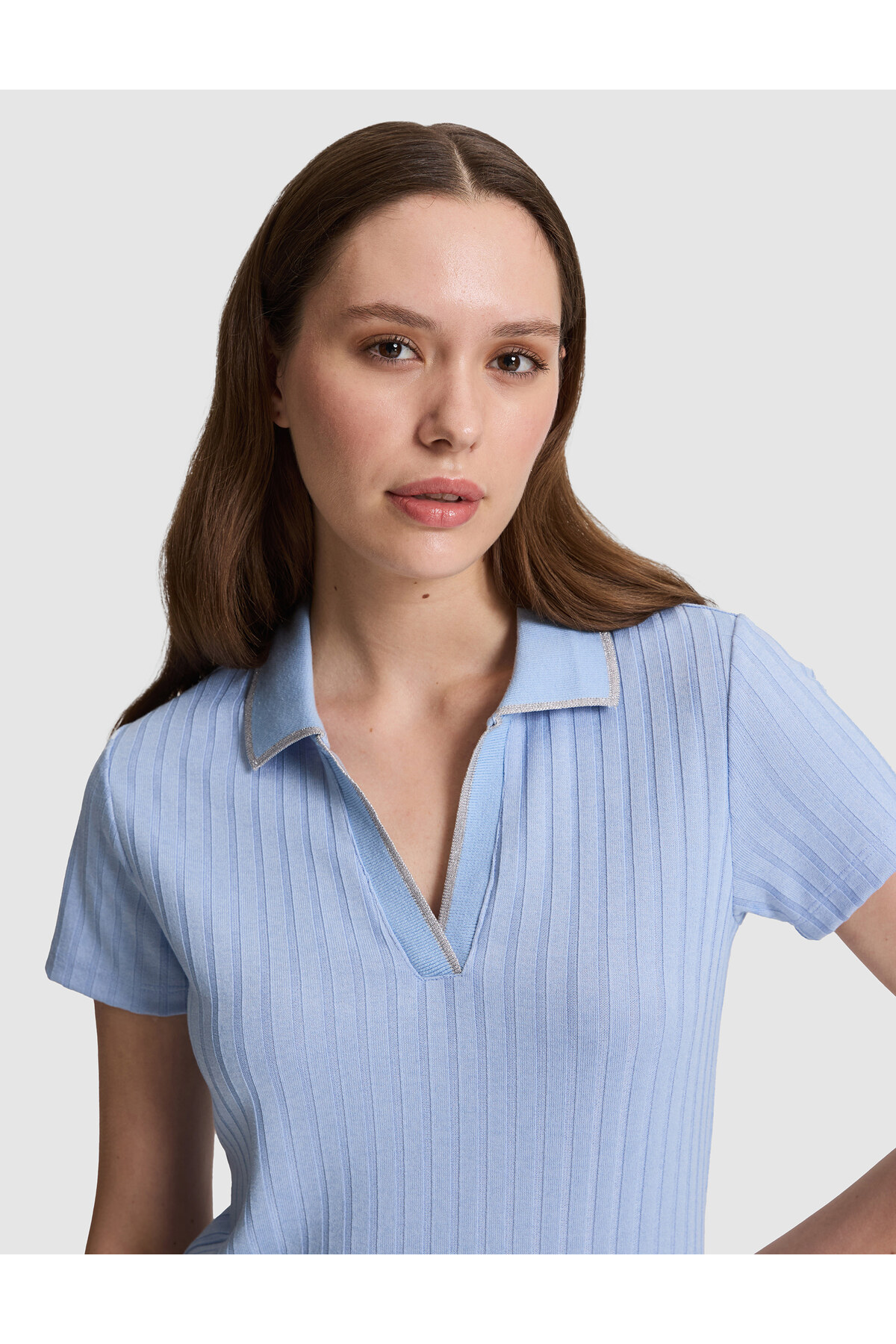 تی‌شرت یقه‌ polo اسلیم فیت موی 50320697-VR249