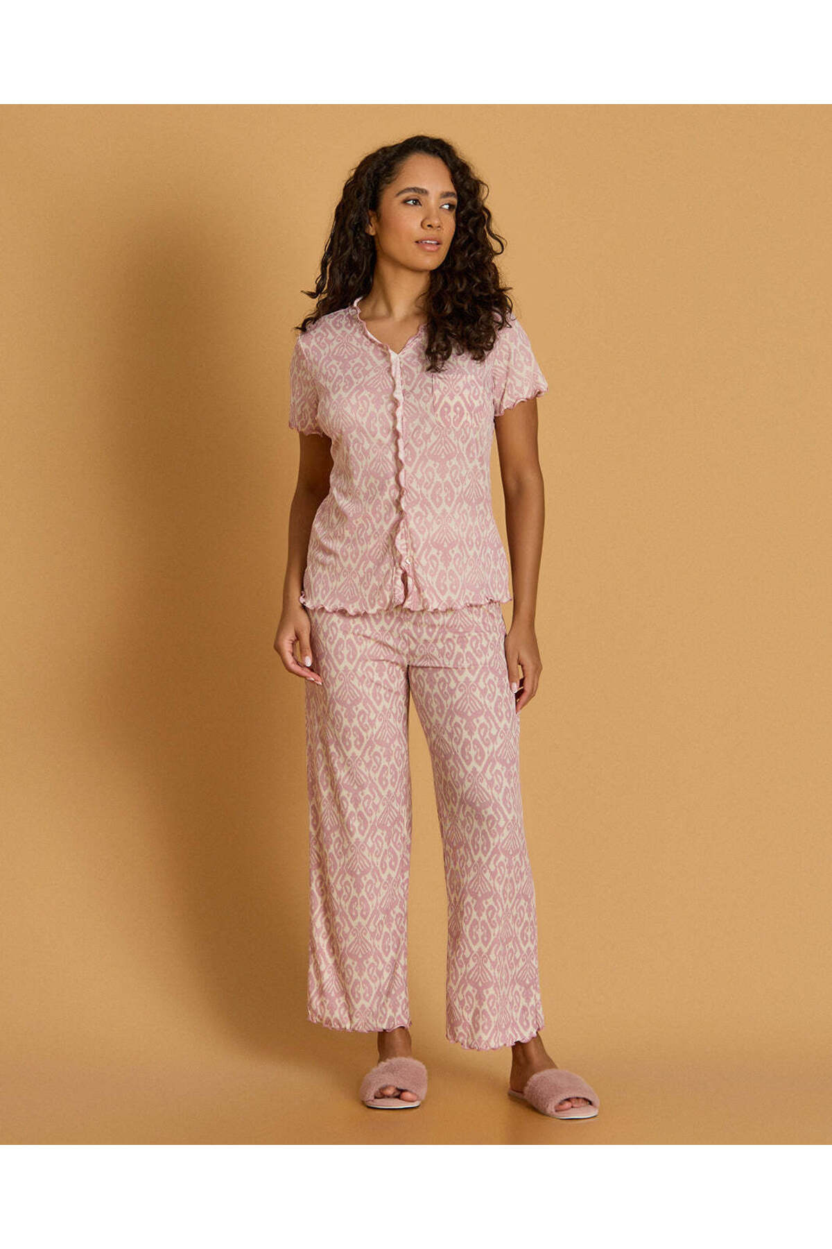 REDTAG Women Pink Floral Pyjama Set