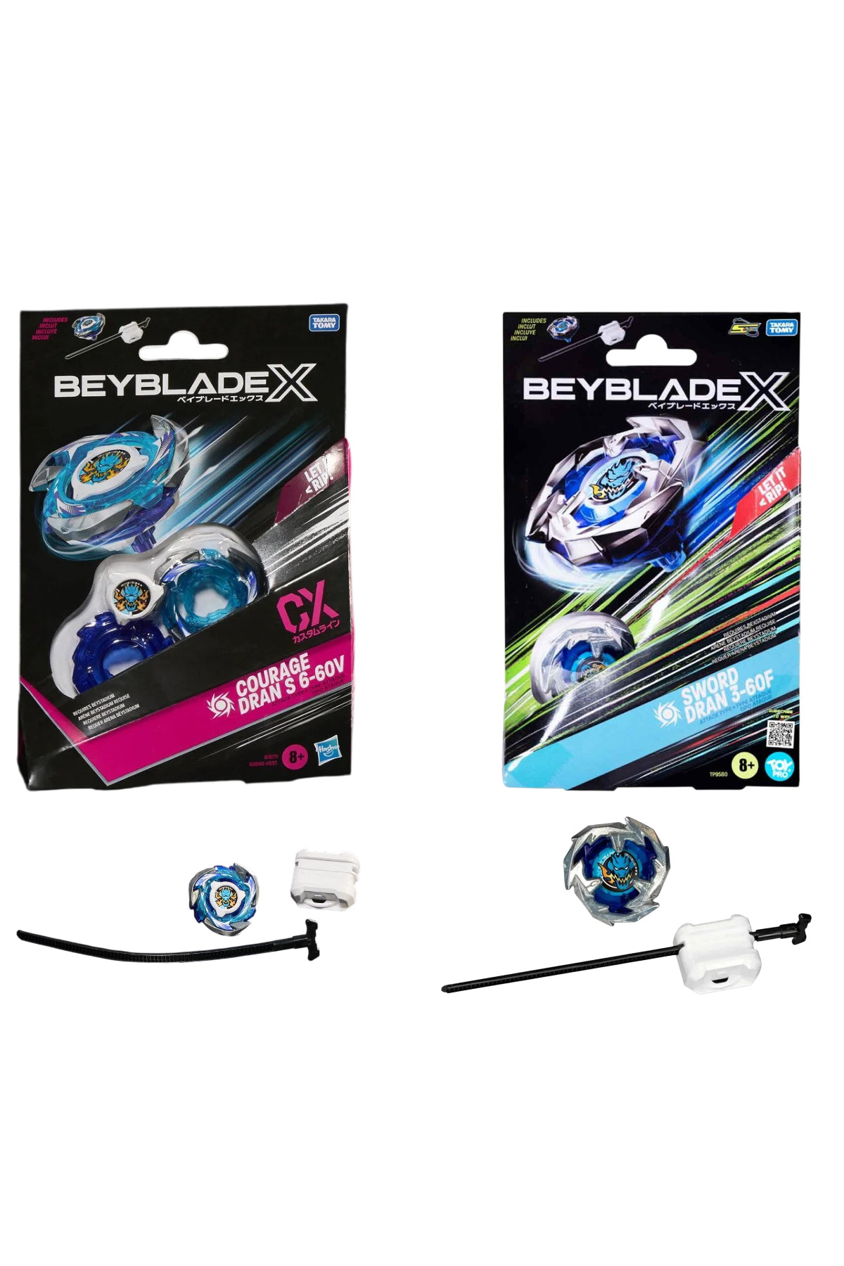 Beyblade 2'Li Sword Dran 3-60F ve Courage S 6-60V CX Fırlatıcılı
